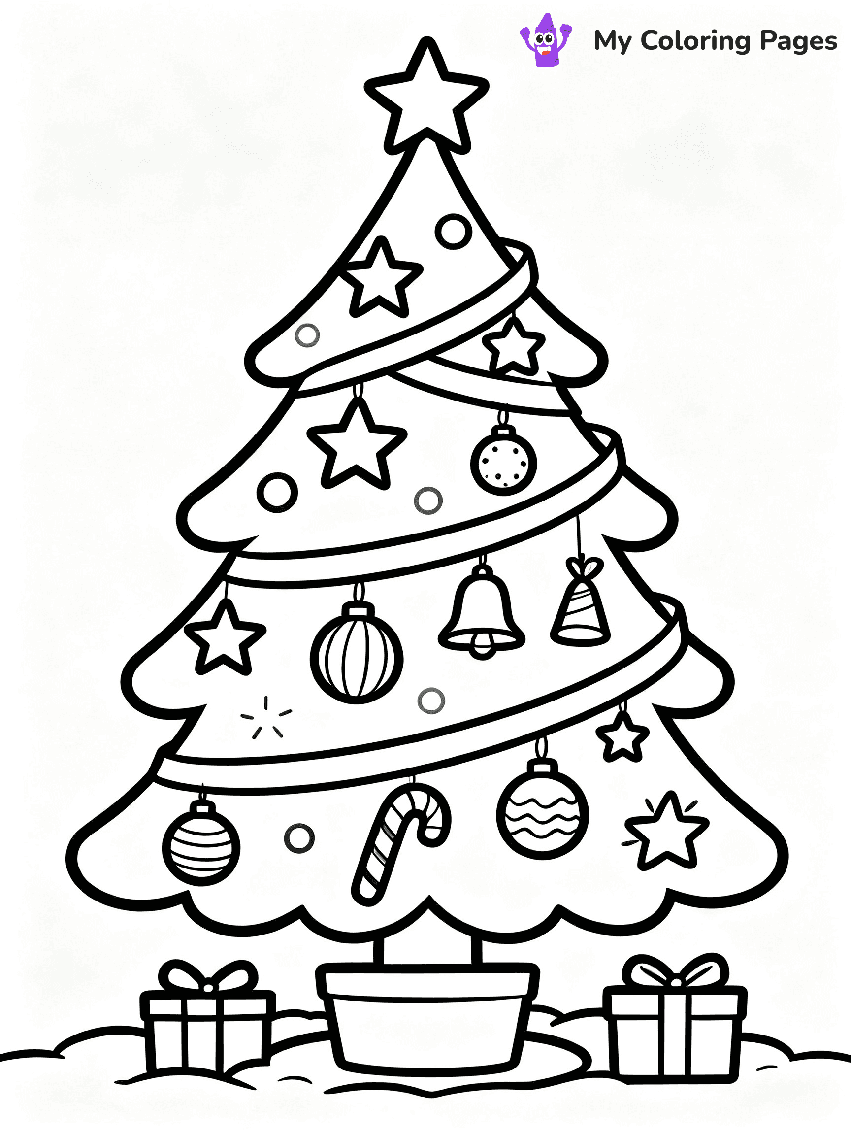 Cute Christmas Tree Coloring Pages - 9