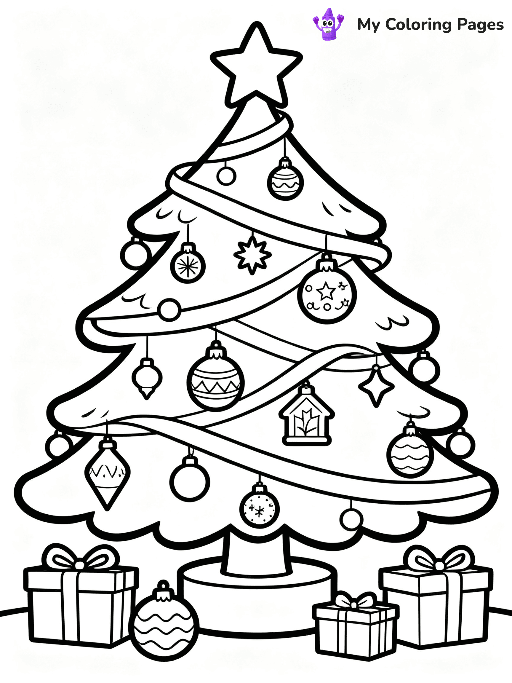 Cute Christmas Tree Coloring Pages - 8