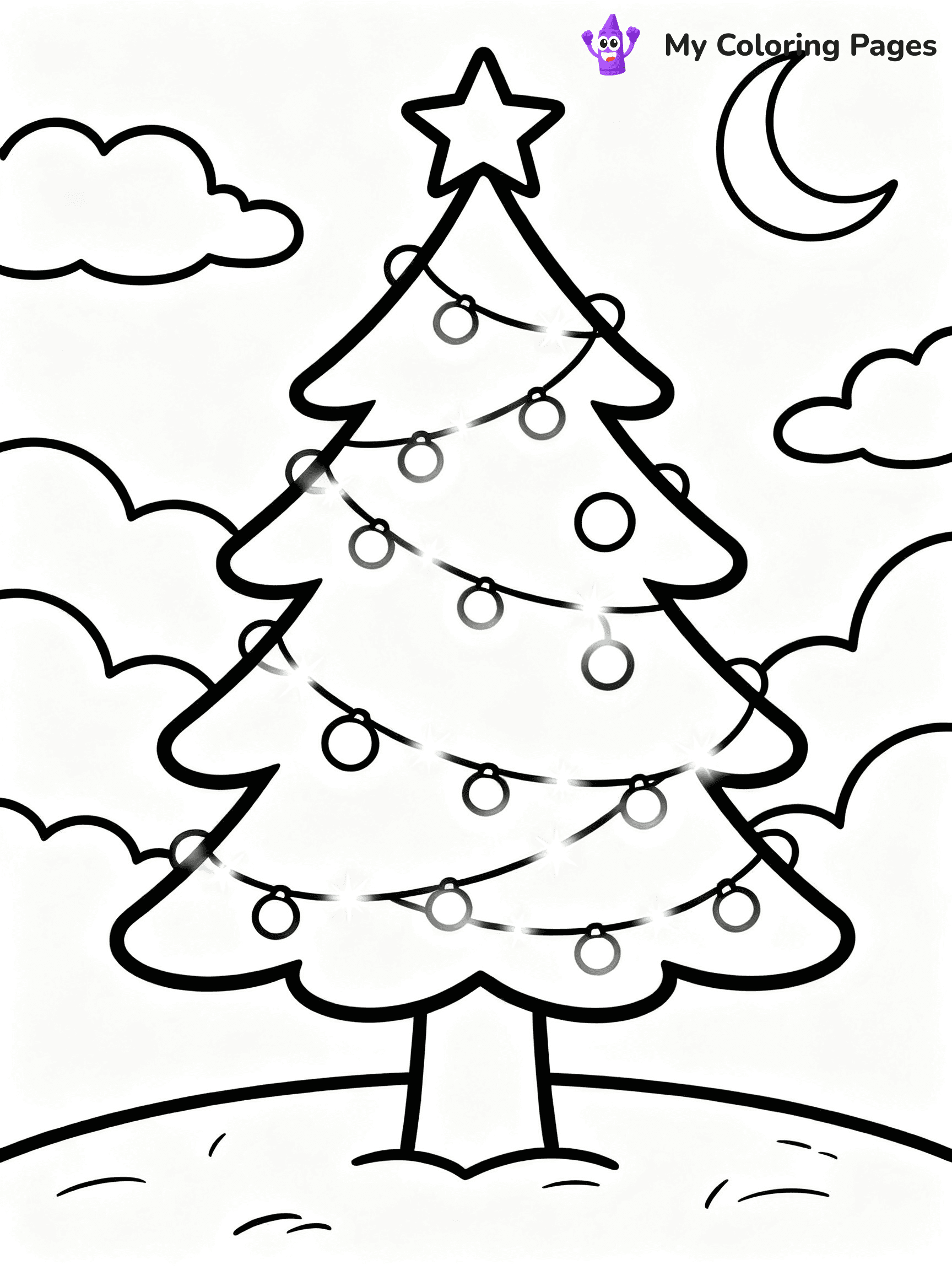 Cute Christmas Tree Coloring Pages - 5