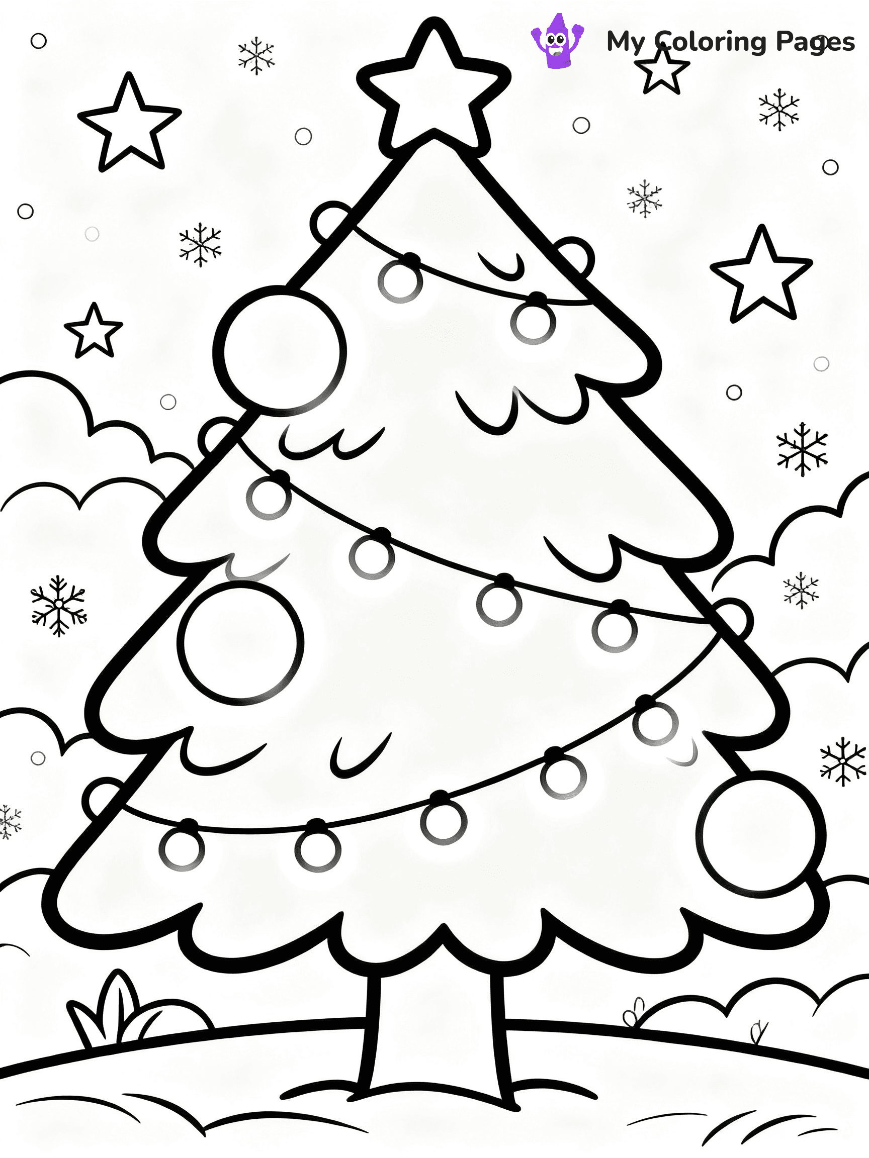 Cute Christmas Tree Coloring Pages - 4