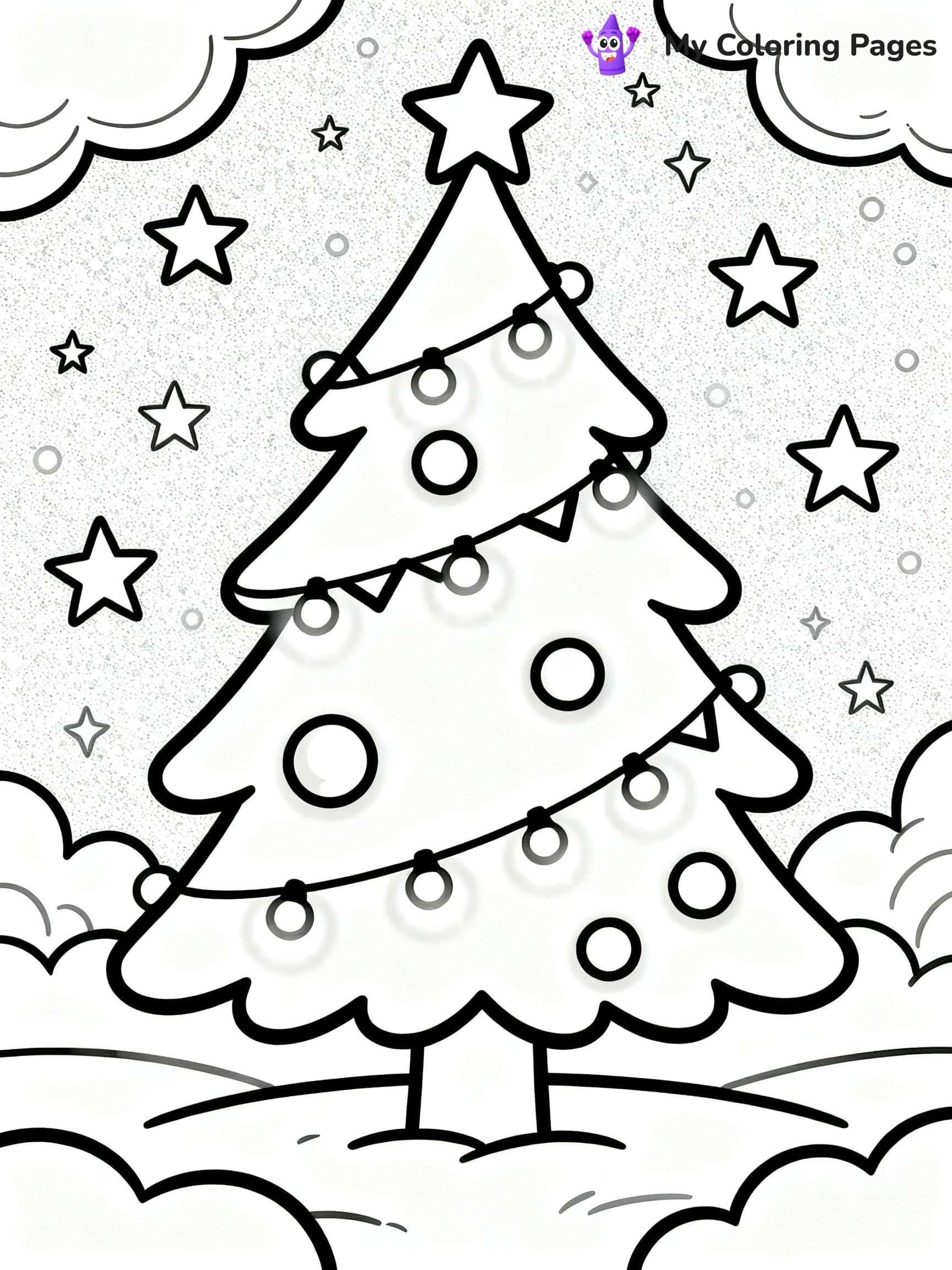 Cute Christmas Tree Coloring Pages - 2