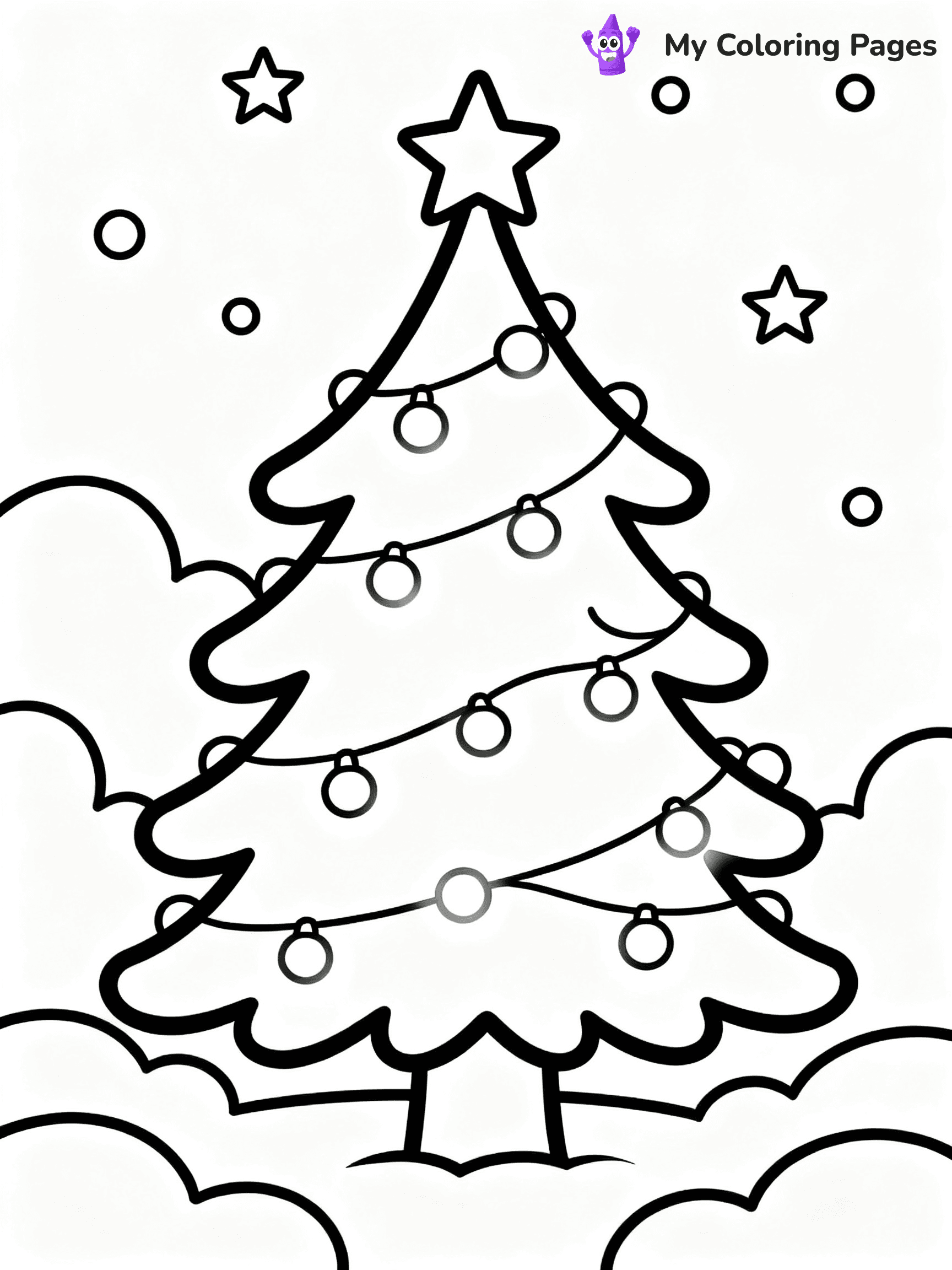 Cute Christmas Tree Coloring Pages - 1