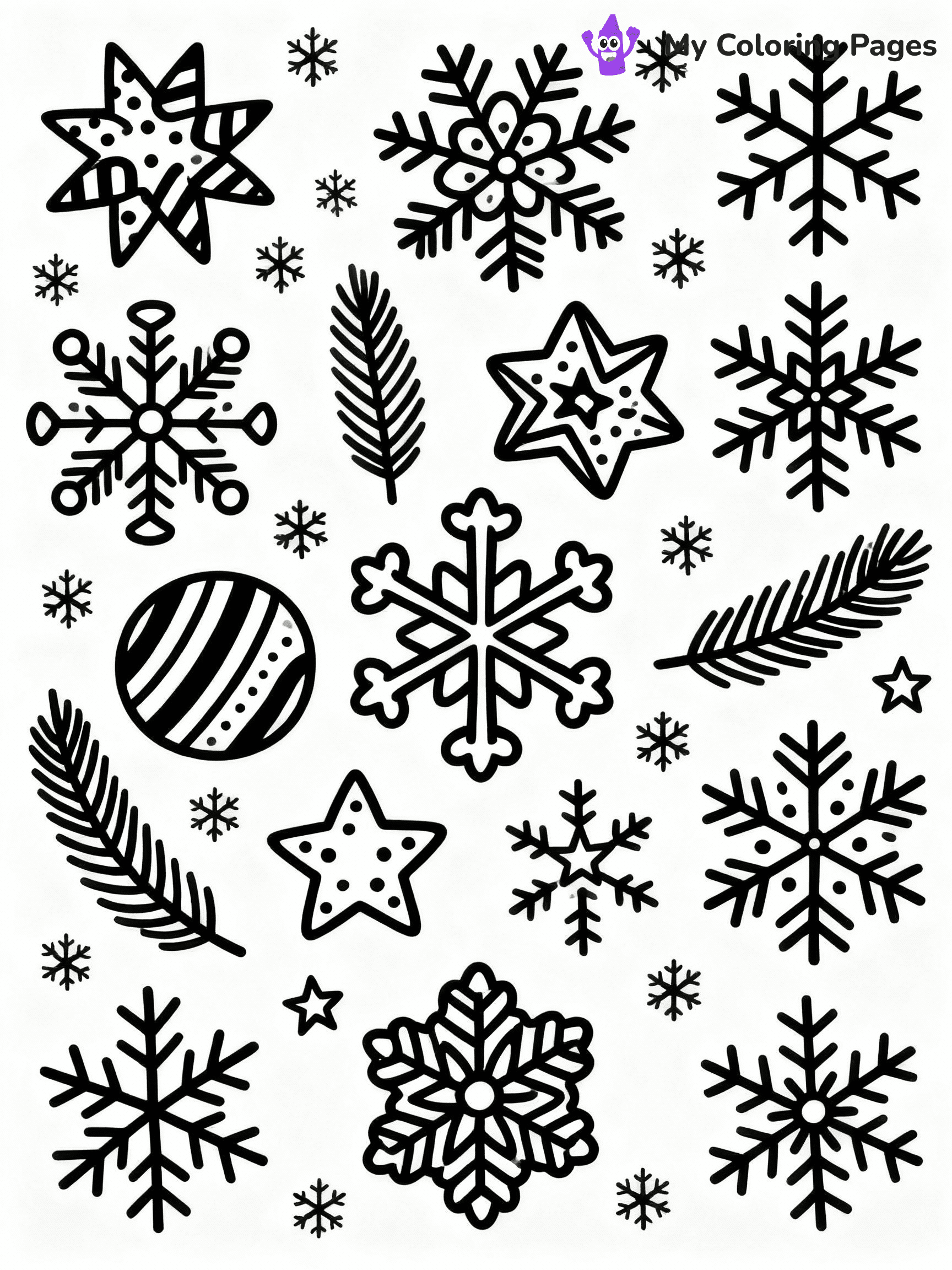 ⚠️ CRITICAL REQUIREMENT - ABSOLUTE BLACK AND WHITE ONLY ⚠️
This MUST be a BLACK AND WHITE line drawing ONLY. NO COLORS whatsoever.
- ONLY pure black lines (#000000) on pure white background (#FFFFFF)
- ABSOLUTELY NO colors, NO shading, NO gradients, NO grayscale
- If there are ANY colors in the output, the image is REJECTED
- This is a COLORING PAGE - meant to be COLORED IN by children
- The output must be UNCOLORED line art ready for coloring
⚠️ SUBJECT TO DRAW: Snowflakes with festive patterns, intricate designs, winter theme, bold outlines for coloring fun
(REMEMBER: Output must be BLACK AND WHITE line art only, NOT colored!)
# COLORING PAGE: BLACK OUTLINES ONLY - WHITE BACKGROUND MANDATORY
Create a **coloring book page** using EXACTLY two values: black lines, white space.
## NON-NEGOTIABLE BINARY RULES
- **ONLY #000000 (black) and #FFFFFF (white)** - NO other values exist
- **EVERY PIXEL = BLACK OR WHITE** - no gray/shading/antialiasing
- **WHITE BACKGROUND MANDATORY** - entire canvas stays white
- **ALL SHAPES HOLLOW** - everything is empty outlines waiting to be colored
- **FORBIDDEN:** fills, shading, gradients, patterns, textures, colors
- **NO SOLID REGIONS** - if it's not a thin line, it's wrong
## Universal Line Standards
- Black outlines ONLY - thin, uniform weight
- Every shape completely empty inside
- Closed contours suitable for coloring
- Simple flat illustration - zero depth/3D/realism
- **Style:** Whimsical Doodle Art Alley - rounded, friendly outlines (unless specified)
## Everything = Outline Only
- Characters/animals: hollow shapes
- Objects/clothing: empty contours
- Backgrounds/scenery: line work only
- Natural elements: outlined forms
- Dark/night areas: don't exist (use outlined symbols)
- Textures/patterns: convert to simple lines
## The Test
Can a child color EVERY white space with crayons? If any area is pre-filled/shaded/gray or colored in, it FAILS. Every shape must be waiting to receive color.
**FINAL OUTPUT**: Binary coloring page. Black lines define shapes. White spaces ready for coloring. Nothing else exists. No exceptions. Print-ready.
⚠️ FINAL REMINDER: Draw the subject "Snowflakes with festive patterns, intricate designs, winter theme, bold outlines for coloring fun" as BLACK AND WHITE line art. Zero colors in output.