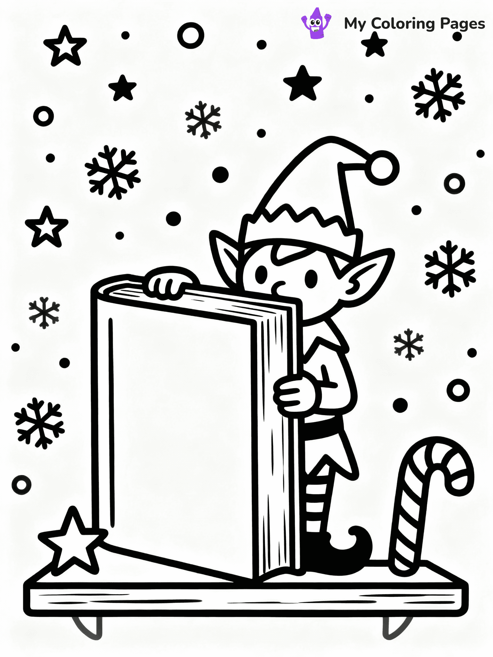 ⚠️ CRITICAL REQUIREMENT - ABSOLUTE BLACK AND WHITE ONLY ⚠️
This MUST be a BLACK AND WHITE line drawing ONLY. NO COLORS whatsoever.
- ONLY pure black lines (#000000) on pure white background (#FFFFFF)
- ABSOLUTELY NO colors, NO shading, NO gradients, NO grayscale
- If there are ANY colors in the output, the image is REJECTED
- This is a COLORING PAGE - meant to be COLORED IN by children
- The output must be UNCOLORED line art ready for coloring
⚠️ SUBJECT TO DRAW: Mischievous elf on a shelf, peeking out from behind a book, surrounded by holiday decorations, whimsical style
(REMEMBER: Output must be BLACK AND WHITE line art only, NOT colored!)
# COLORING PAGE: BLACK OUTLINES ONLY - WHITE BACKGROUND MANDATORY
Create a **coloring book page** using EXACTLY two values: black lines, white space.
## NON-NEGOTIABLE BINARY RULES
- **ONLY #000000 (black) and #FFFFFF (white)** - NO other values exist
- **EVERY PIXEL = BLACK OR WHITE** - no gray/shading/antialiasing
- **WHITE BACKGROUND MANDATORY** - entire canvas stays white
- **ALL SHAPES HOLLOW** - everything is empty outlines waiting to be colored
- **FORBIDDEN:** fills, shading, gradients, patterns, textures, colors
- **NO SOLID REGIONS** - if it's not a thin line, it's wrong
## Universal Line Standards
- Black outlines ONLY - thin, uniform weight
- Every shape completely empty inside
- Closed contours suitable for coloring
- Simple flat illustration - zero depth/3D/realism
- **Style:** Whimsical Doodle Art Alley - rounded, friendly outlines (unless specified)
## Everything = Outline Only
- Characters/animals: hollow shapes
- Objects/clothing: empty contours
- Backgrounds/scenery: line work only
- Natural elements: outlined forms
- Dark/night areas: don't exist (use outlined symbols)
- Textures/patterns: convert to simple lines
## The Test
Can a child color EVERY white space with crayons? If any area is pre-filled/shaded/gray or colored in, it FAILS. Every shape must be waiting to receive color.
**FINAL OUTPUT**: Binary coloring page. Black lines define shapes. White spaces ready for coloring. Nothing else exists. No exceptions. Print-ready.
⚠️ FINAL REMINDER: Draw the subject "Mischievous elf on a shelf, peeking out from behind a book, surrounded by holiday decorations, whimsical style" as BLACK AND WHITE line art. Zero colors in output.