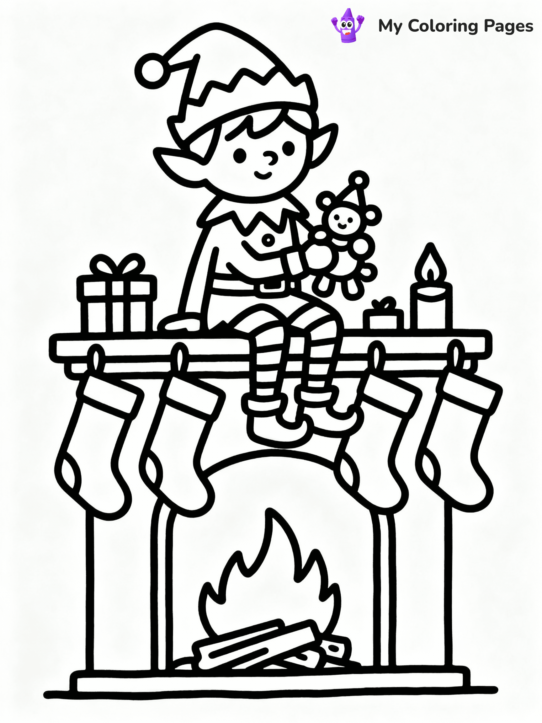 ⚠️ CRITICAL REQUIREMENT - ABSOLUTE BLACK AND WHITE ONLY ⚠️
This MUST be a BLACK AND WHITE line drawing ONLY. NO COLORS whatsoever.
- ONLY pure black lines (#000000) on pure white background (#FFFFFF)
- ABSOLUTELY NO colors, NO shading, NO gradients, NO grayscale
- If there are ANY colors in the output, the image is REJECTED
- This is a COLORING PAGE - meant to be COLORED IN by children
- The output must be UNCOLORED line art ready for coloring
⚠️ SUBJECT TO DRAW: Elf on the Shelf sitting on a fireplace mantle, holding a toy, surrounded by stockings and holiday cheer
(REMEMBER: Output must be BLACK AND WHITE line art only, NOT colored!)
# COLORING PAGE: BLACK OUTLINES ONLY - WHITE BACKGROUND MANDATORY
Create a **coloring book page** using EXACTLY two values: black lines, white space.
## NON-NEGOTIABLE BINARY RULES
- **ONLY #000000 (black) and #FFFFFF (white)** - NO other values exist
- **EVERY PIXEL = BLACK OR WHITE** - no gray/shading/antialiasing
- **WHITE BACKGROUND MANDATORY** - entire canvas stays white
- **ALL SHAPES HOLLOW** - everything is empty outlines waiting to be colored
- **FORBIDDEN:** fills, shading, gradients, patterns, textures, colors
- **NO SOLID REGIONS** - if it's not a thin line, it's wrong
## Universal Line Standards
- Black outlines ONLY - thin, uniform weight
- Every shape completely empty inside
- Closed contours suitable for coloring
- Simple flat illustration - zero depth/3D/realism
- **Style:** Whimsical Doodle Art Alley - rounded, friendly outlines (unless specified)
## Everything = Outline Only
- Characters/animals: hollow shapes
- Objects/clothing: empty contours
- Backgrounds/scenery: line work only
- Natural elements: outlined forms
- Dark/night areas: don't exist (use outlined symbols)
- Textures/patterns: convert to simple lines
## The Test
Can a child color EVERY white space with crayons? If any area is pre-filled/shaded/gray or colored in, it FAILS. Every shape must be waiting to receive color.
**FINAL OUTPUT**: Binary coloring page. Black lines define shapes. White spaces ready for coloring. Nothing else exists. No exceptions. Print-ready.
⚠️ FINAL REMINDER: Draw the subject "Elf on the Shelf sitting on a fireplace mantle, holding a toy, surrounded by stockings and holiday cheer" as BLACK AND WHITE line art. Zero colors in output.