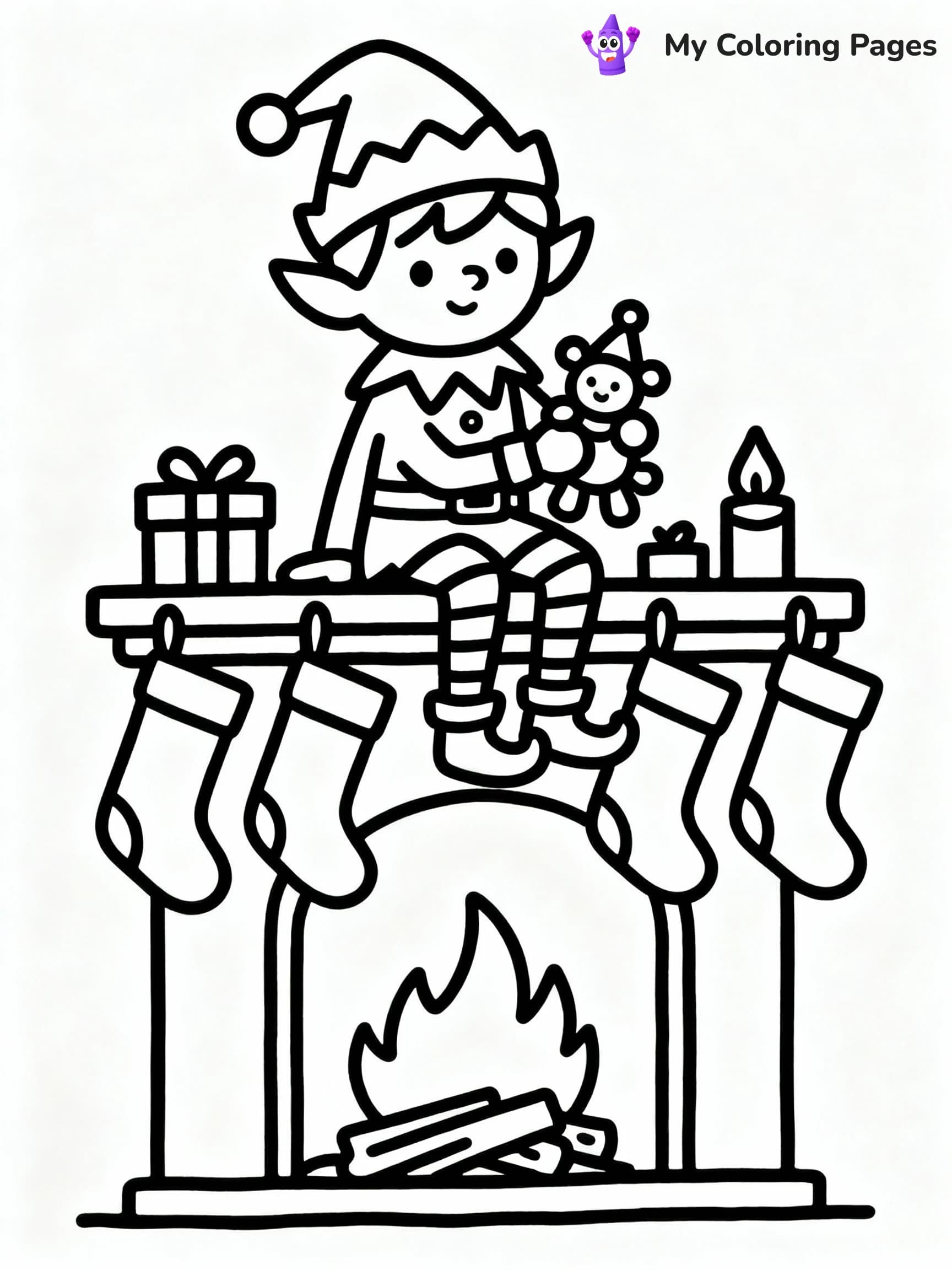 Elf On The Shelf Coloring Pages - 12