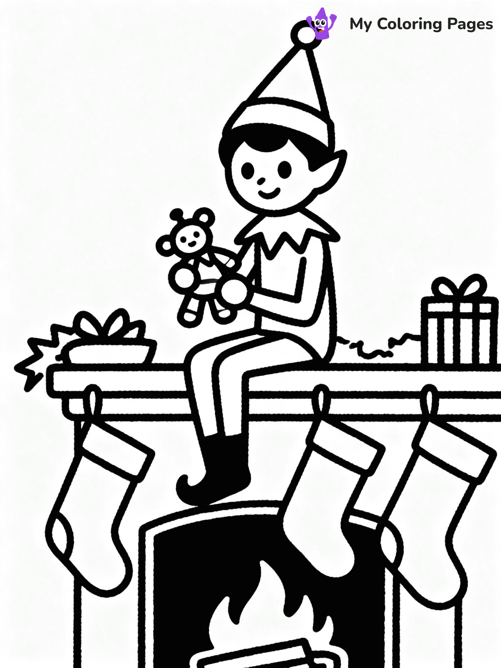 ⚠️ CRITICAL REQUIREMENT - ABSOLUTE BLACK AND WHITE ONLY ⚠️
This MUST be a BLACK AND WHITE line drawing ONLY. NO COLORS whatsoever.
- ONLY pure black lines (#000000) on pure white background (#FFFFFF)
- ABSOLUTELY NO colors, NO shading, NO gradients, NO grayscale
- If there are ANY colors in the output, the image is REJECTED
- This is a COLORING PAGE - meant to be COLORED IN by children
- The output must be UNCOLORED line art ready for coloring
⚠️ SUBJECT TO DRAW: Elf on the Shelf sitting on a fireplace mantle, holding a toy, surrounded by stockings and holiday cheer
(REMEMBER: Output must be BLACK AND WHITE line art only, NOT colored!)
# COLORING PAGE: BLACK OUTLINES ONLY - WHITE BACKGROUND MANDATORY
Create a **coloring book page** using EXACTLY two values: black lines, white space.
## NON-NEGOTIABLE BINARY RULES
- **ONLY #000000 (black) and #FFFFFF (white)** - NO other values exist
- **EVERY PIXEL = BLACK OR WHITE** - no gray/shading/antialiasing
- **WHITE BACKGROUND MANDATORY** - entire canvas stays white
- **ALL SHAPES HOLLOW** - everything is empty outlines waiting to be colored
- **FORBIDDEN:** fills, shading, gradients, patterns, textures, colors
- **NO SOLID REGIONS** - if it's not a thin line, it's wrong
## Universal Line Standards
- Black outlines ONLY - thin, uniform weight
- Every shape completely empty inside
- Closed contours suitable for coloring
- Simple flat illustration - zero depth/3D/realism
- **Style:** Whimsical Doodle Art Alley - rounded, friendly outlines (unless specified)
## Everything = Outline Only
- Characters/animals: hollow shapes
- Objects/clothing: empty contours
- Backgrounds/scenery: line work only
- Natural elements: outlined forms
- Dark/night areas: don't exist (use outlined symbols)
- Textures/patterns: convert to simple lines
## The Test
Can a child color EVERY white space with crayons? If any area is pre-filled/shaded/gray or colored in, it FAILS. Every shape must be waiting to receive color.
**FINAL OUTPUT**: Binary coloring page. Black lines define shapes. White spaces ready for coloring. Nothing else exists. No exceptions. Print-ready.
⚠️ FINAL REMINDER: Draw the subject "Elf on the Shelf sitting on a fireplace mantle, holding a toy, surrounded by stockings and holiday cheer" as BLACK AND WHITE line art. Zero colors in output.