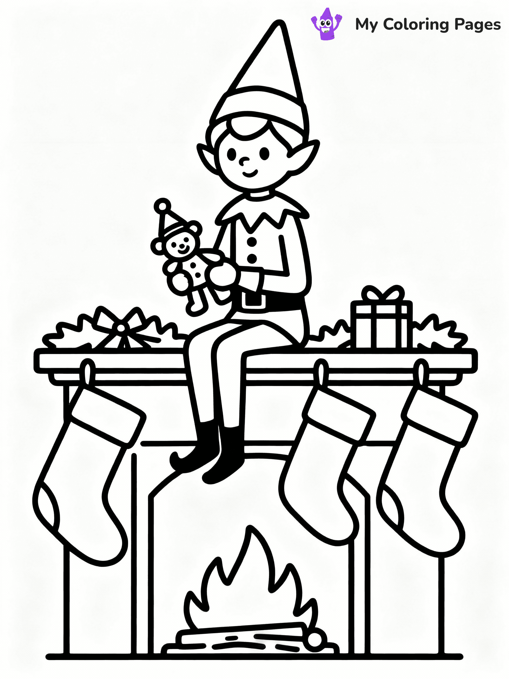 ⚠️ CRITICAL REQUIREMENT - ABSOLUTE BLACK AND WHITE ONLY ⚠️
This MUST be a BLACK AND WHITE line drawing ONLY. NO COLORS whatsoever.
- ONLY pure black lines (#000000) on pure white background (#FFFFFF)
- ABSOLUTELY NO colors, NO shading, NO gradients, NO grayscale
- If there are ANY colors in the output, the image is REJECTED
- This is a COLORING PAGE - meant to be COLORED IN by children
- The output must be UNCOLORED line art ready for coloring
⚠️ SUBJECT TO DRAW: Elf on the Shelf sitting on a fireplace mantle, holding a toy, surrounded by stockings and holiday cheer
(REMEMBER: Output must be BLACK AND WHITE line art only, NOT colored!)
# COLORING PAGE: BLACK OUTLINES ONLY - WHITE BACKGROUND MANDATORY
Create a **coloring book page** using EXACTLY two values: black lines, white space.
## NON-NEGOTIABLE BINARY RULES
- **ONLY #000000 (black) and #FFFFFF (white)** - NO other values exist
- **EVERY PIXEL = BLACK OR WHITE** - no gray/shading/antialiasing
- **WHITE BACKGROUND MANDATORY** - entire canvas stays white
- **ALL SHAPES HOLLOW** - everything is empty outlines waiting to be colored
- **FORBIDDEN:** fills, shading, gradients, patterns, textures, colors
- **NO SOLID REGIONS** - if it's not a thin line, it's wrong
## Universal Line Standards
- Black outlines ONLY - thin, uniform weight
- Every shape completely empty inside
- Closed contours suitable for coloring
- Simple flat illustration - zero depth/3D/realism
- **Style:** Whimsical Doodle Art Alley - rounded, friendly outlines (unless specified)
## Everything = Outline Only
- Characters/animals: hollow shapes
- Objects/clothing: empty contours
- Backgrounds/scenery: line work only
- Natural elements: outlined forms
- Dark/night areas: don't exist (use outlined symbols)
- Textures/patterns: convert to simple lines
## The Test
Can a child color EVERY white space with crayons? If any area is pre-filled/shaded/gray or colored in, it FAILS. Every shape must be waiting to receive color.
**FINAL OUTPUT**: Binary coloring page. Black lines define shapes. White spaces ready for coloring. Nothing else exists. No exceptions. Print-ready.
⚠️ FINAL REMINDER: Draw the subject "Elf on the Shelf sitting on a fireplace mantle, holding a toy, surrounded by stockings and holiday cheer" as BLACK AND WHITE line art. Zero colors in output.