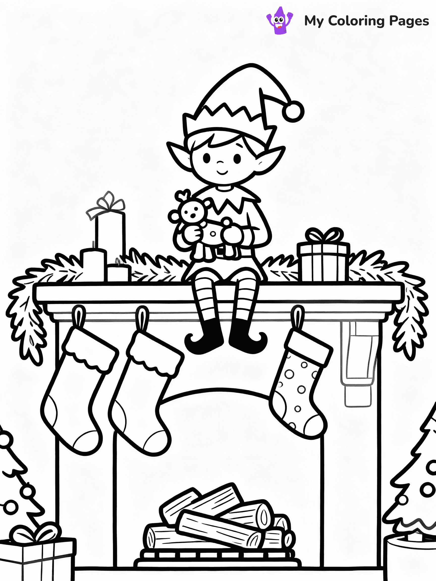 ⚠️ CRITICAL REQUIREMENT - ABSOLUTE BLACK AND WHITE ONLY ⚠️
This MUST be a BLACK AND WHITE line drawing ONLY. NO COLORS whatsoever.
- ONLY pure black lines (#000000) on pure white background (#FFFFFF)
- ABSOLUTELY NO colors, NO shading, NO gradients, NO grayscale
- If there are ANY colors in the output, the image is REJECTED
- This is a COLORING PAGE - meant to be COLORED IN by children
- The output must be UNCOLORED line art ready for coloring
⚠️ SUBJECT TO DRAW: Elf on the Shelf sitting on a fireplace mantle, holding a toy, surrounded by stockings and holiday cheer
(REMEMBER: Output must be BLACK AND WHITE line art only, NOT colored!)
# COLORING PAGE: BLACK OUTLINES ONLY - WHITE BACKGROUND MANDATORY
Create a **coloring book page** using EXACTLY two values: black lines, white space.
## NON-NEGOTIABLE BINARY RULES
- **ONLY #000000 (black) and #FFFFFF (white)** - NO other values exist
- **EVERY PIXEL = BLACK OR WHITE** - no gray/shading/antialiasing
- **WHITE BACKGROUND MANDATORY** - entire canvas stays white
- **ALL SHAPES HOLLOW** - everything is empty outlines waiting to be colored
- **FORBIDDEN:** fills, shading, gradients, patterns, textures, colors
- **NO SOLID REGIONS** - if it's not a thin line, it's wrong
## Universal Line Standards
- Black outlines ONLY - thin, uniform weight
- Every shape completely empty inside
- Closed contours suitable for coloring
- Simple flat illustration - zero depth/3D/realism
- **Style:** Whimsical Doodle Art Alley - rounded, friendly outlines (unless specified)
## Everything = Outline Only
- Characters/animals: hollow shapes
- Objects/clothing: empty contours
- Backgrounds/scenery: line work only
- Natural elements: outlined forms
- Dark/night areas: don't exist (use outlined symbols)
- Textures/patterns: convert to simple lines
## The Test
Can a child color EVERY white space with crayons? If any area is pre-filled/shaded/gray or colored in, it FAILS. Every shape must be waiting to receive color.
**FINAL OUTPUT**: Binary coloring page. Black lines define shapes. White spaces ready for coloring. Nothing else exists. No exceptions. Print-ready.
⚠️ FINAL REMINDER: Draw the subject "Elf on the Shelf sitting on a fireplace mantle, holding a toy, surrounded by stockings and holiday cheer" as BLACK AND WHITE line art. Zero colors in output.