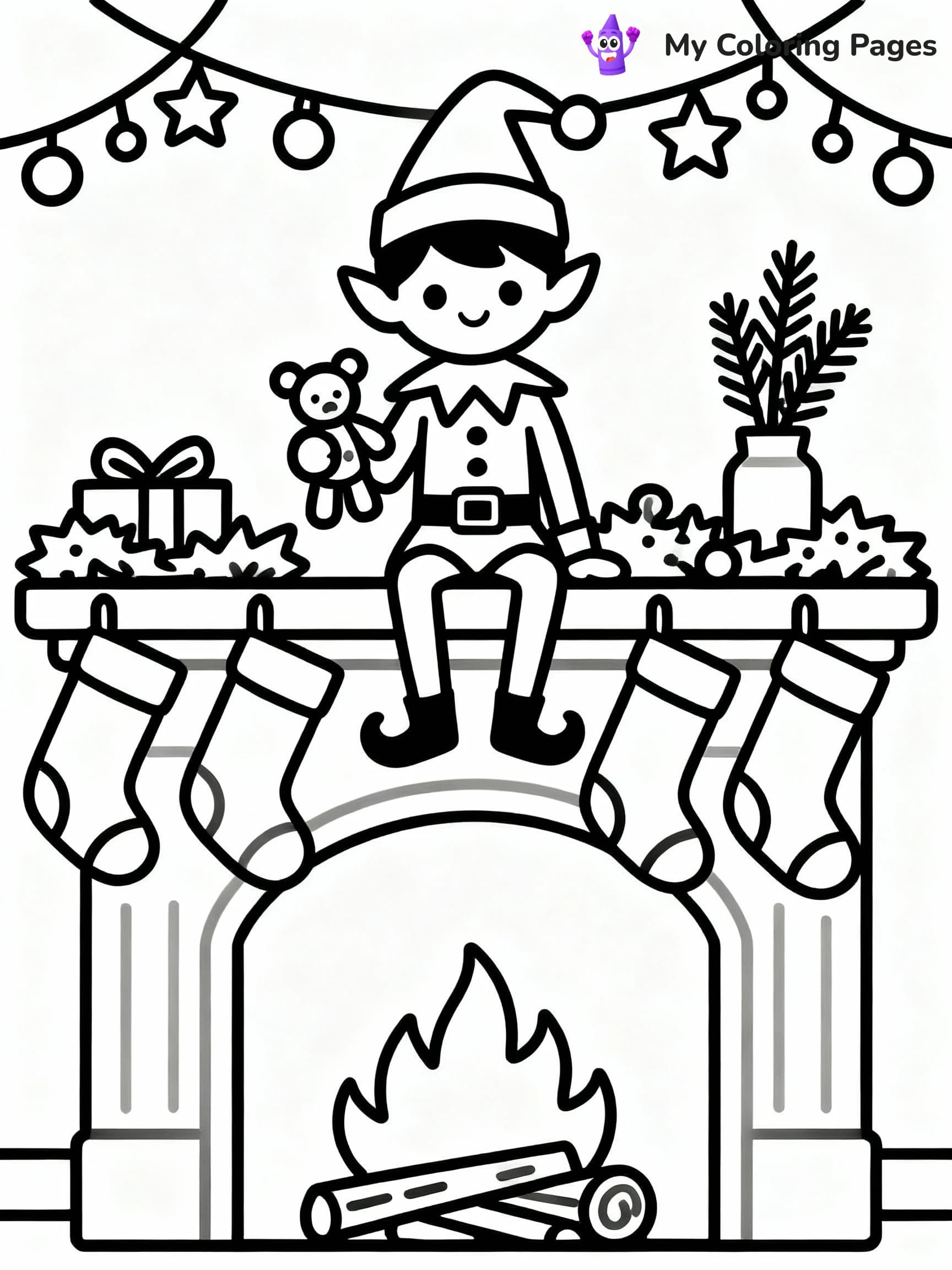 Elf On The Shelf Coloring Pages - 7