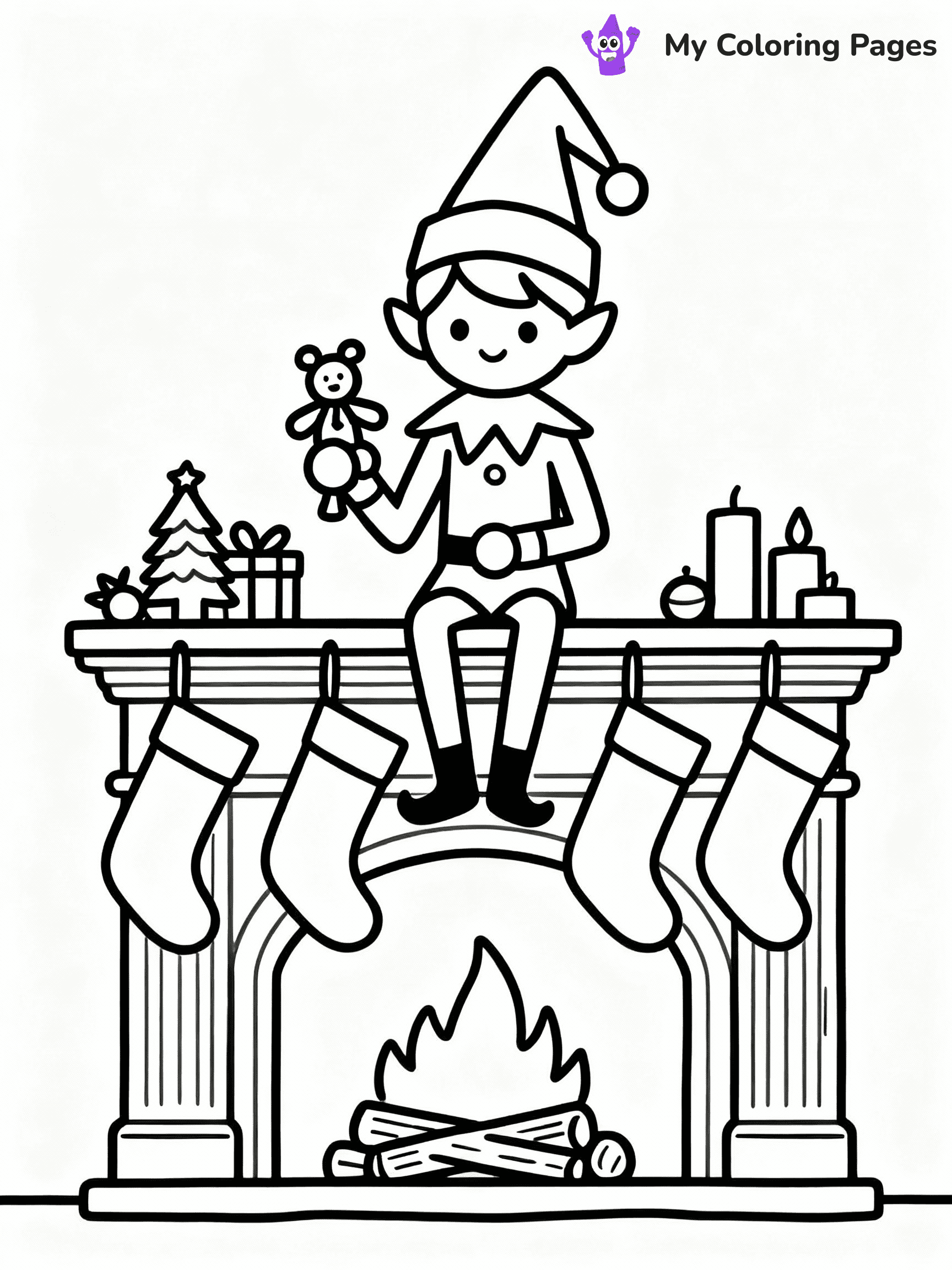 ⚠️ CRITICAL REQUIREMENT - ABSOLUTE BLACK AND WHITE ONLY ⚠️
This MUST be a BLACK AND WHITE line drawing ONLY. NO COLORS whatsoever.
- ONLY pure black lines (#000000) on pure white background (#FFFFFF)
- ABSOLUTELY NO colors, NO shading, NO gradients, NO grayscale
- If there are ANY colors in the output, the image is REJECTED
- This is a COLORING PAGE - meant to be COLORED IN by children
- The output must be UNCOLORED line art ready for coloring
⚠️ SUBJECT TO DRAW: Elf on the Shelf sitting on a fireplace mantle, holding a toy, surrounded by stockings and holiday cheer
(REMEMBER: Output must be BLACK AND WHITE line art only, NOT colored!)
# COLORING PAGE: BLACK OUTLINES ONLY - WHITE BACKGROUND MANDATORY
Create a **coloring book page** using EXACTLY two values: black lines, white space.
## NON-NEGOTIABLE BINARY RULES
- **ONLY #000000 (black) and #FFFFFF (white)** - NO other values exist
- **EVERY PIXEL = BLACK OR WHITE** - no gray/shading/antialiasing
- **WHITE BACKGROUND MANDATORY** - entire canvas stays white
- **ALL SHAPES HOLLOW** - everything is empty outlines waiting to be colored
- **FORBIDDEN:** fills, shading, gradients, patterns, textures, colors
- **NO SOLID REGIONS** - if it's not a thin line, it's wrong
## Universal Line Standards
- Black outlines ONLY - thin, uniform weight
- Every shape completely empty inside
- Closed contours suitable for coloring
- Simple flat illustration - zero depth/3D/realism
- **Style:** Whimsical Doodle Art Alley - rounded, friendly outlines (unless specified)
## Everything = Outline Only
- Characters/animals: hollow shapes
- Objects/clothing: empty contours
- Backgrounds/scenery: line work only
- Natural elements: outlined forms
- Dark/night areas: don't exist (use outlined symbols)
- Textures/patterns: convert to simple lines
## The Test
Can a child color EVERY white space with crayons? If any area is pre-filled/shaded/gray or colored in, it FAILS. Every shape must be waiting to receive color.
**FINAL OUTPUT**: Binary coloring page. Black lines define shapes. White spaces ready for coloring. Nothing else exists. No exceptions. Print-ready.
⚠️ FINAL REMINDER: Draw the subject "Elf on the Shelf sitting on a fireplace mantle, holding a toy, surrounded by stockings and holiday cheer" as BLACK AND WHITE line art. Zero colors in output.