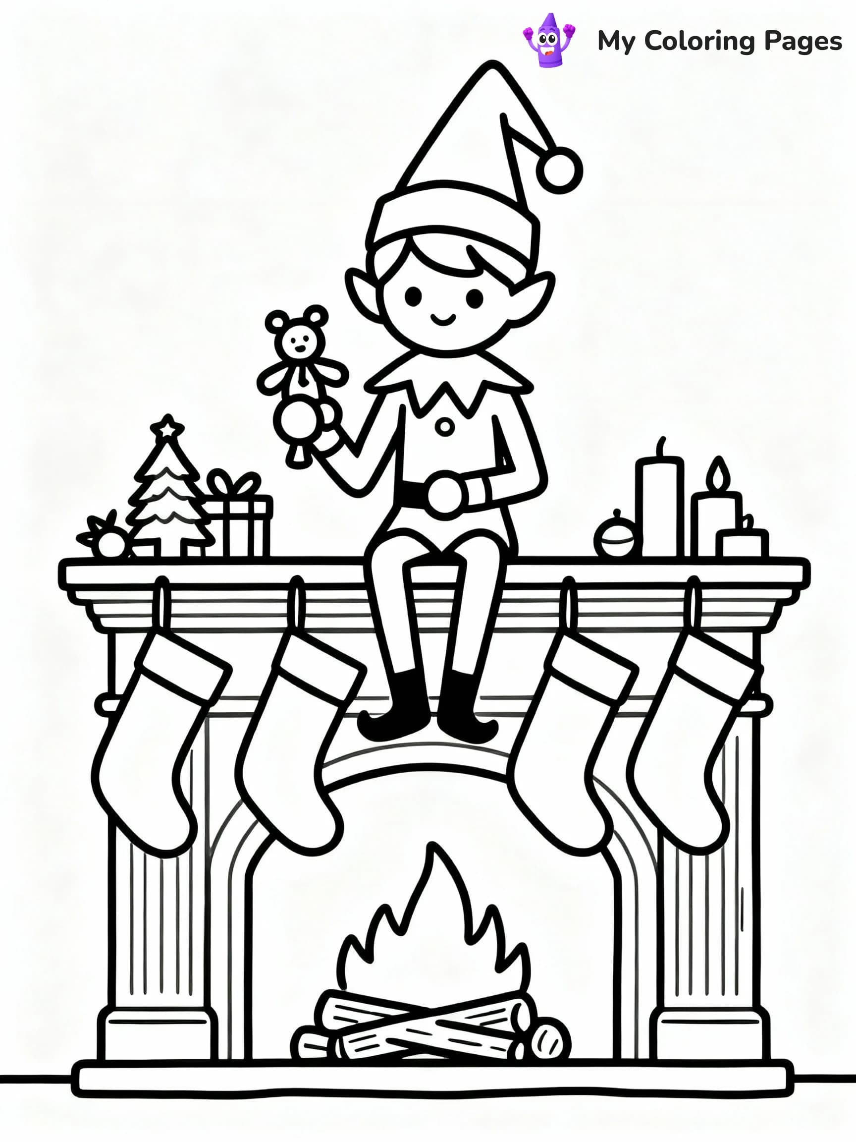 Elf On The Shelf Coloring Pages - 6