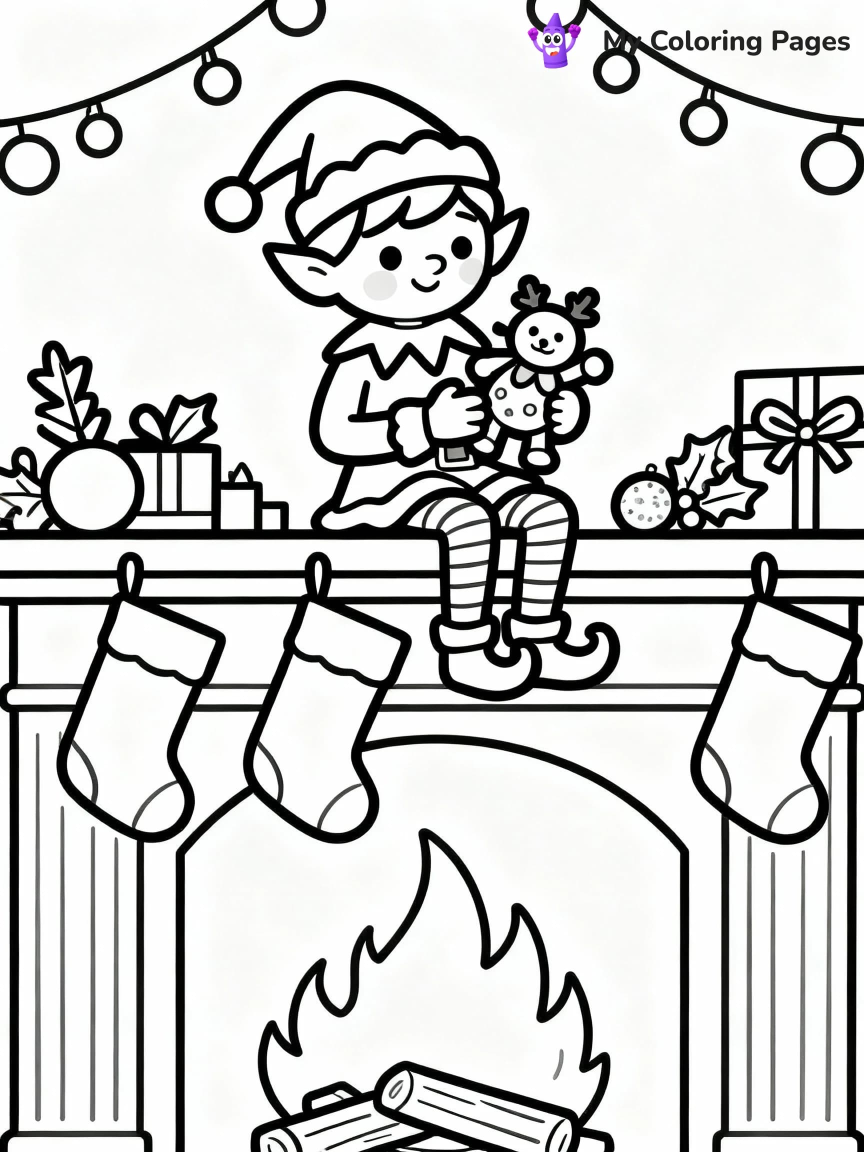 Elf On The Shelf Coloring Pages - 4