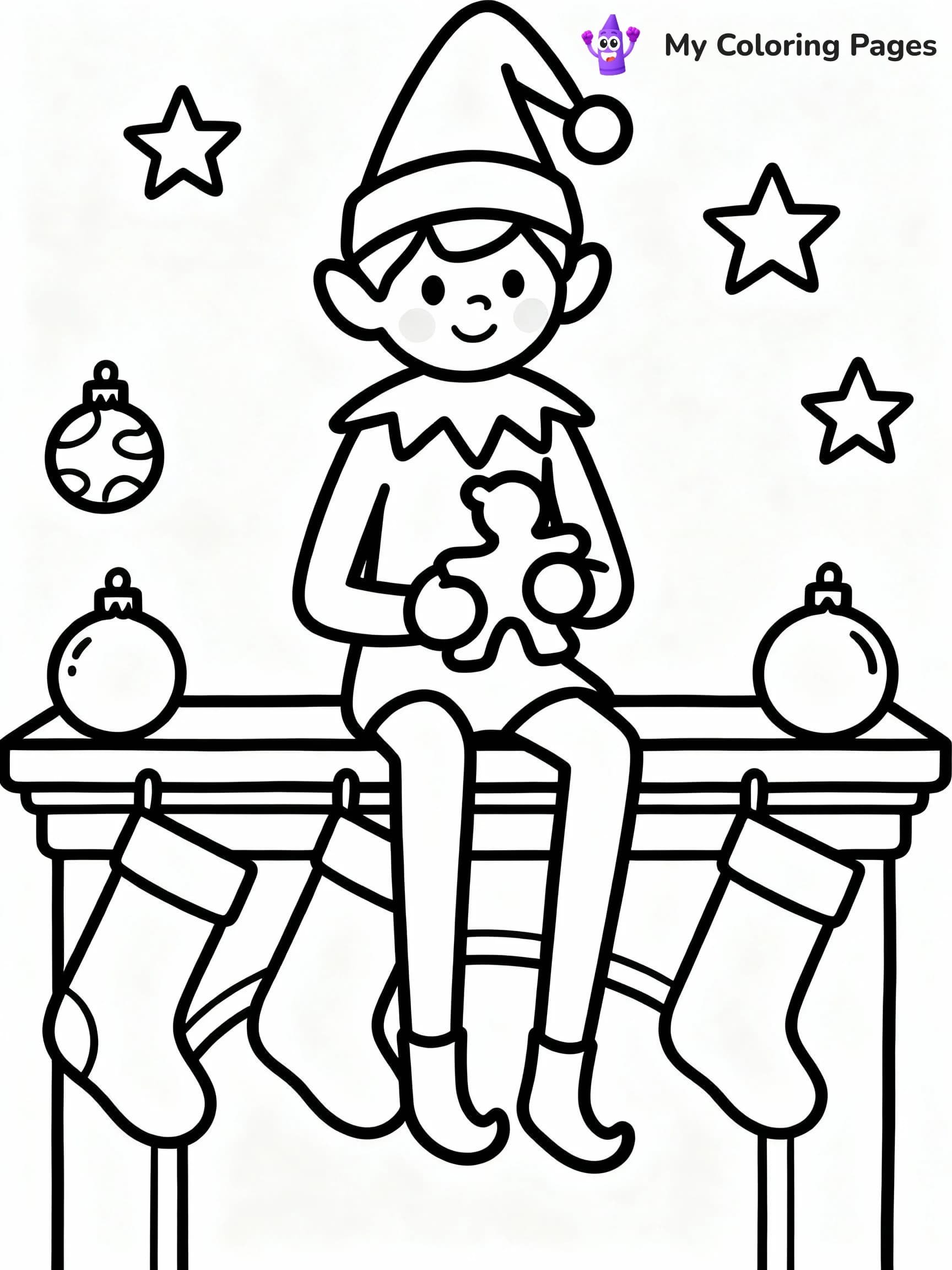 Elf On The Shelf Coloring Pages - 1