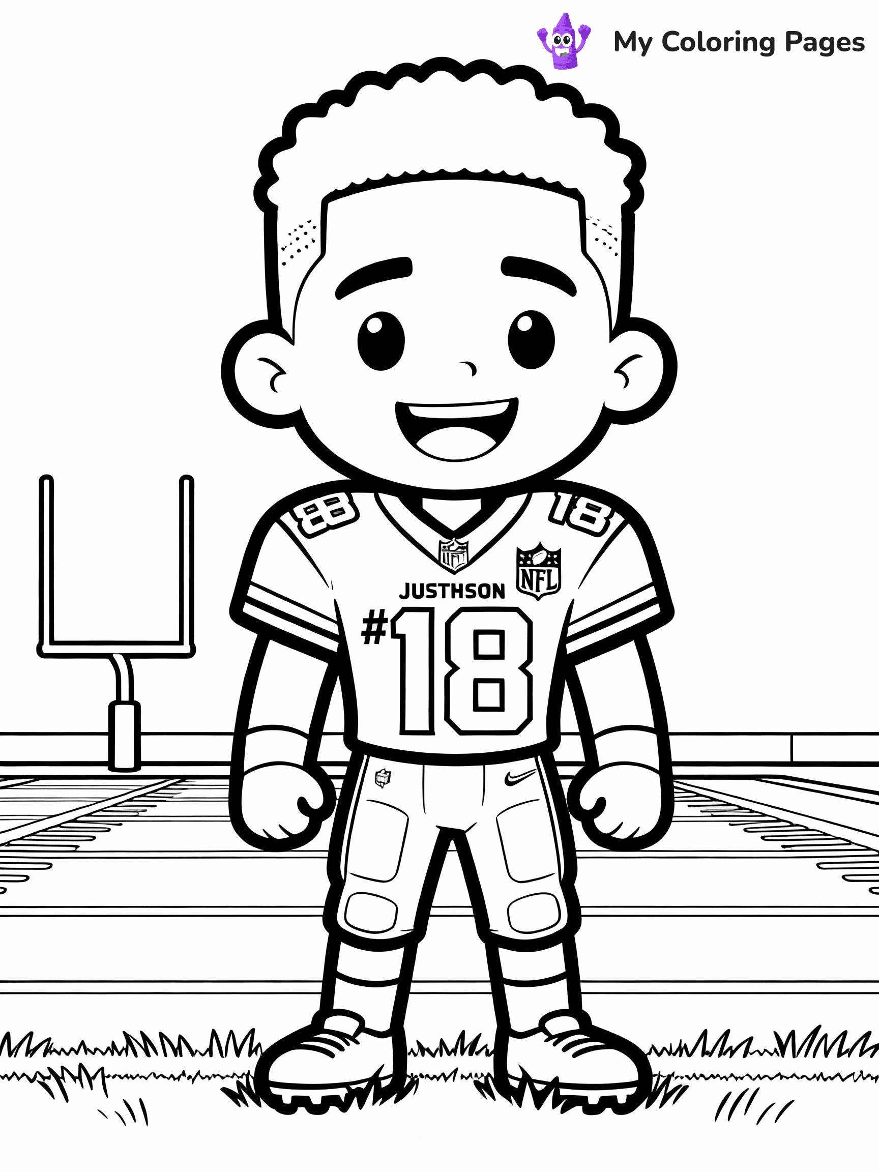 Justin Jefferson Coloring Pages - 36