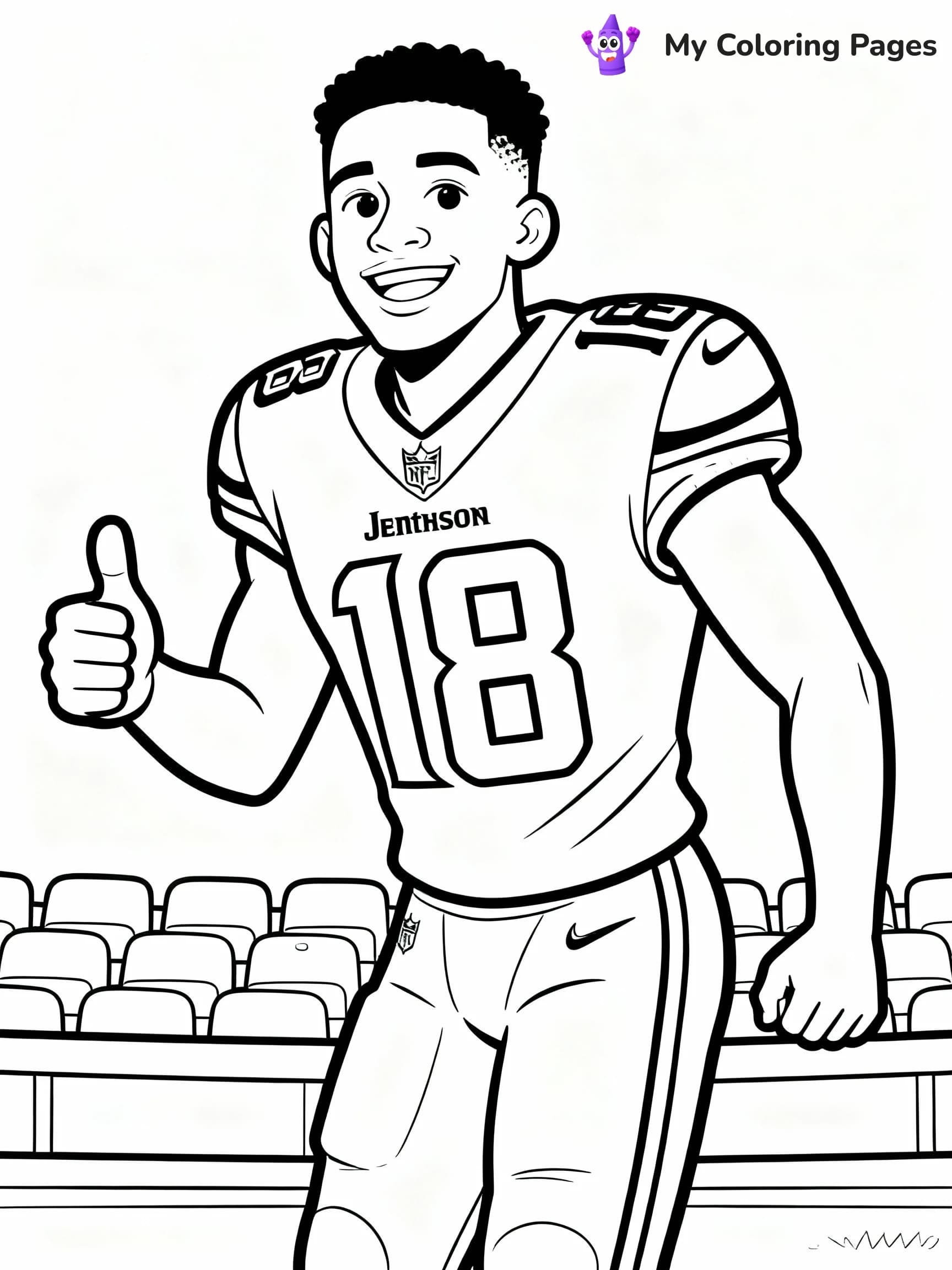 Justin Jefferson Coloring Pages - 19