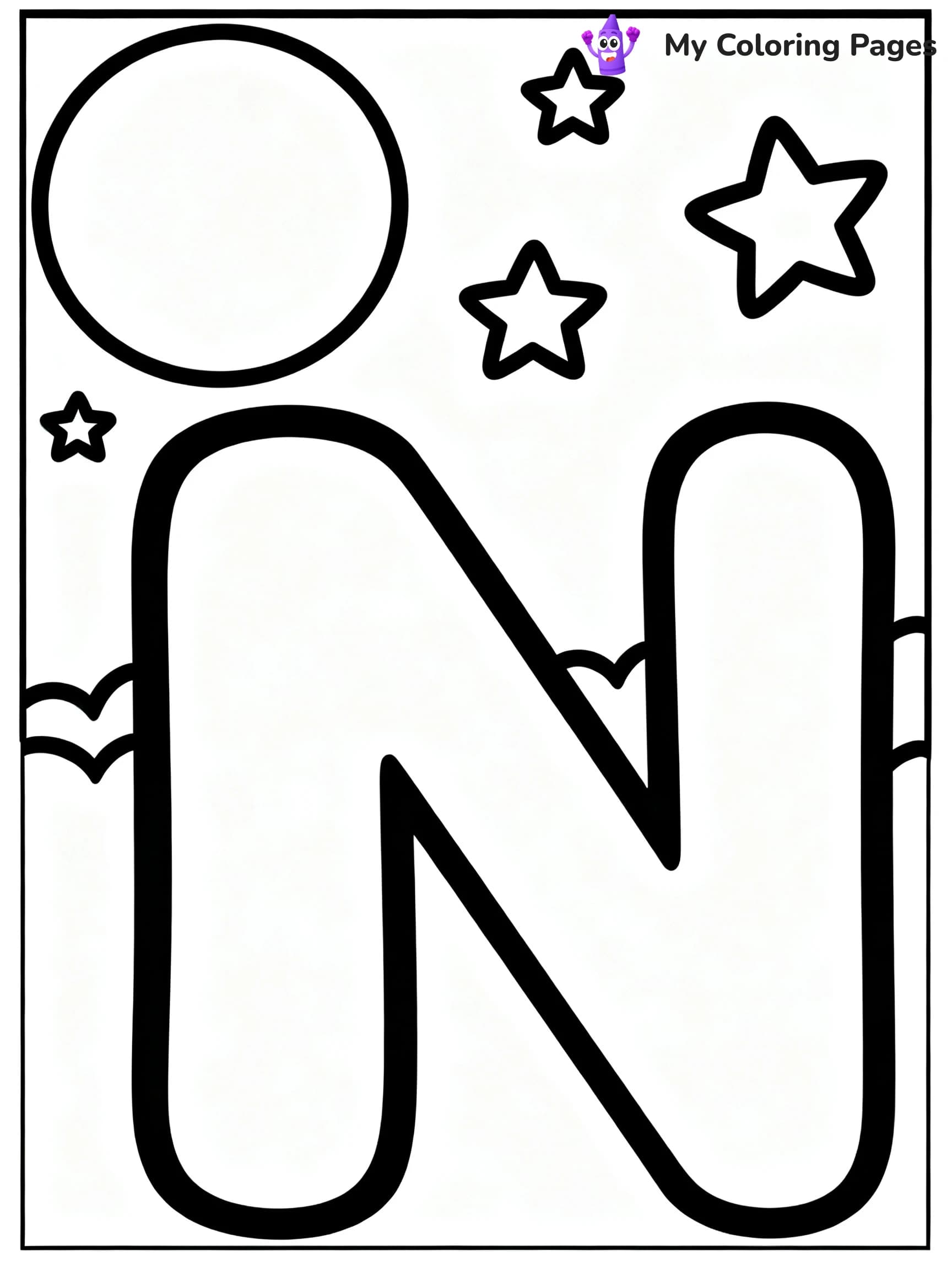 Letter N Coloring Pages - 3