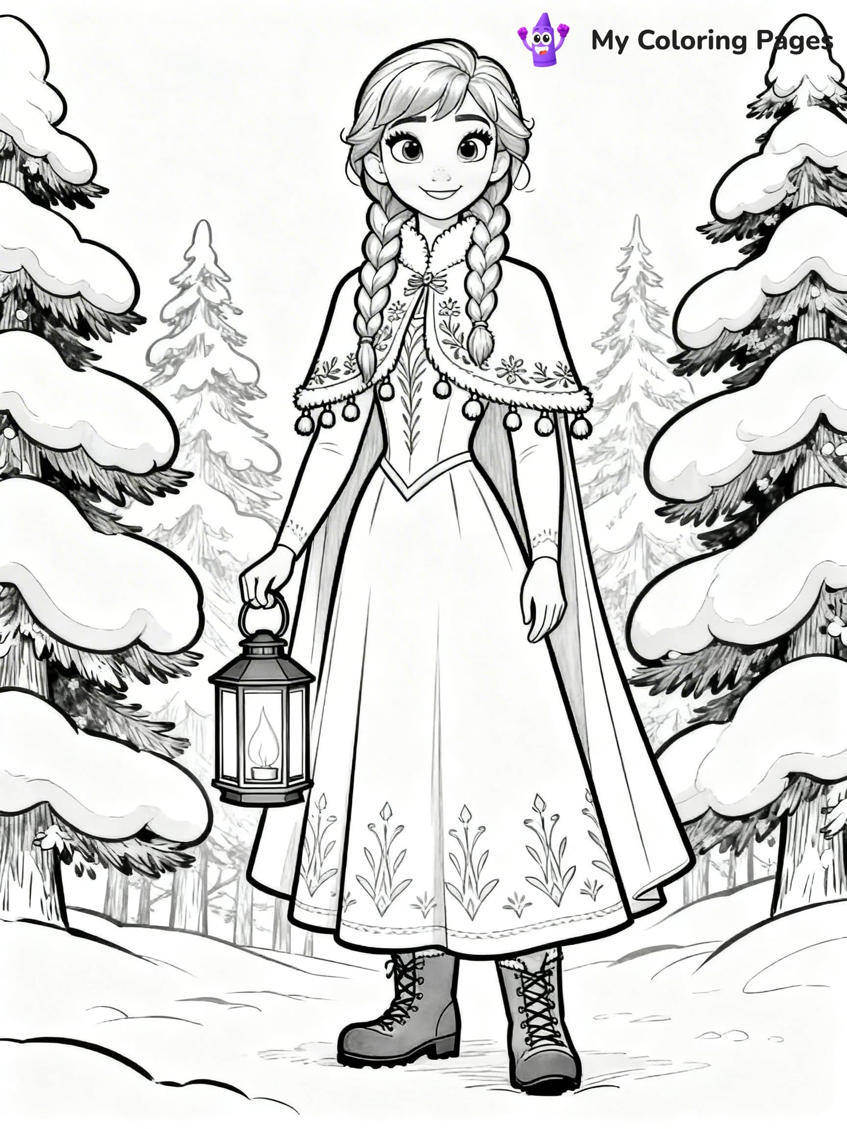 Frozen 2 Coloring Pages Elsa Hair Down - 23