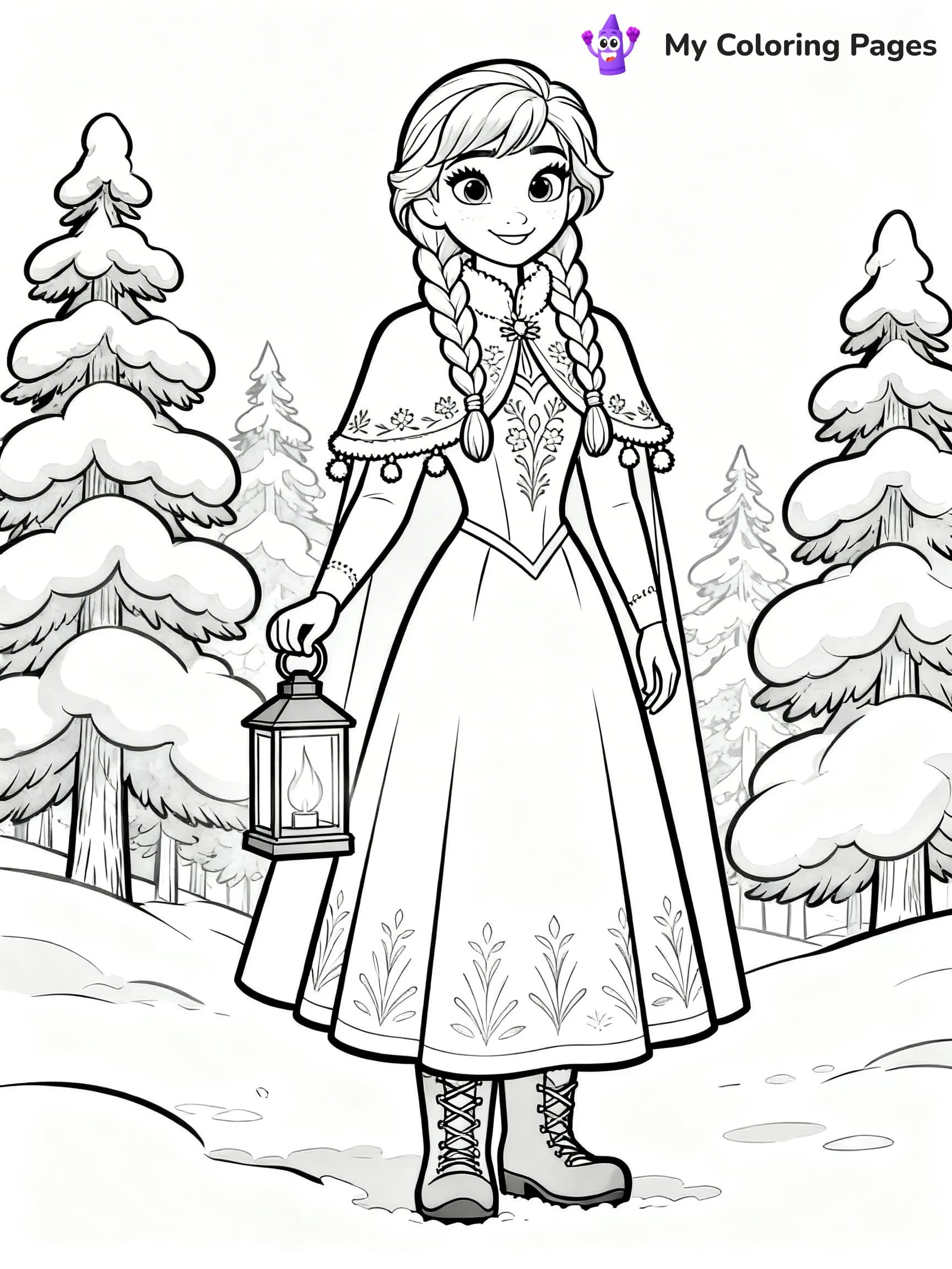 Frozen 2 Coloring Pages Elsa Hair Down - 22