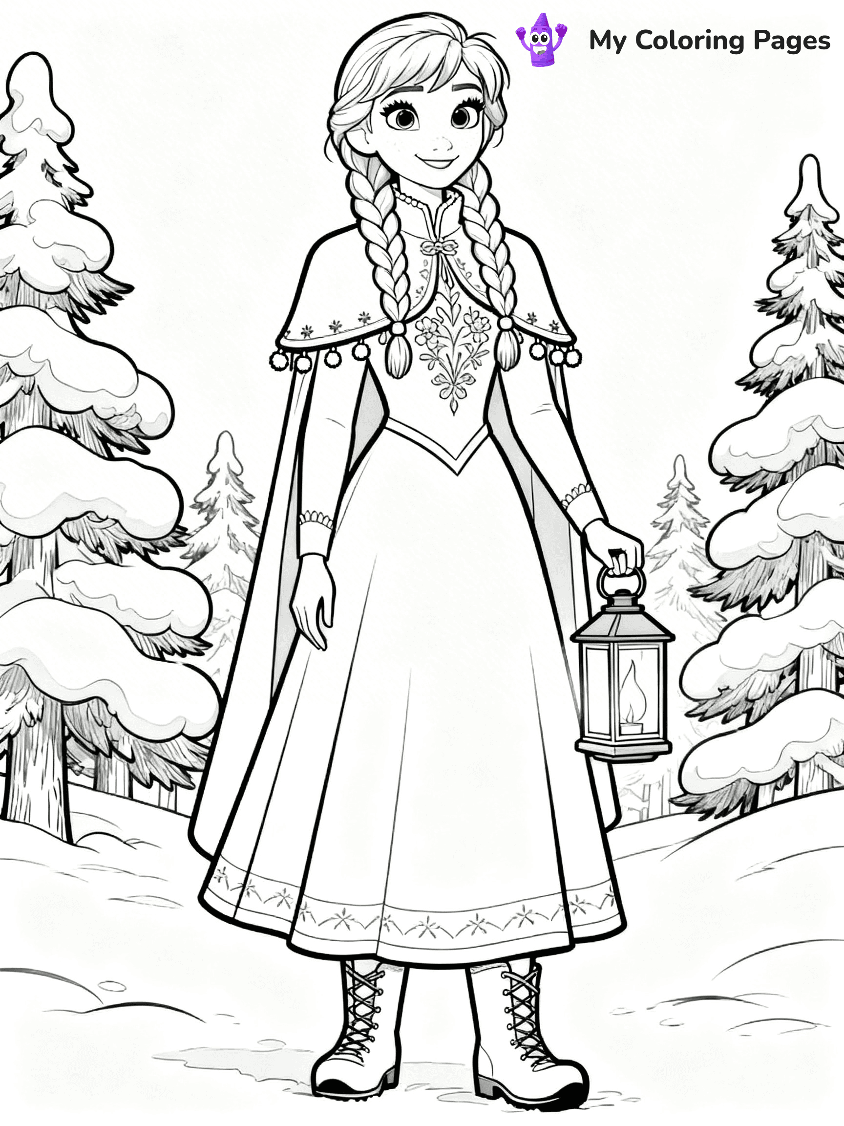 Frozen 2 Coloring Pages Elsa Hair Down - 24