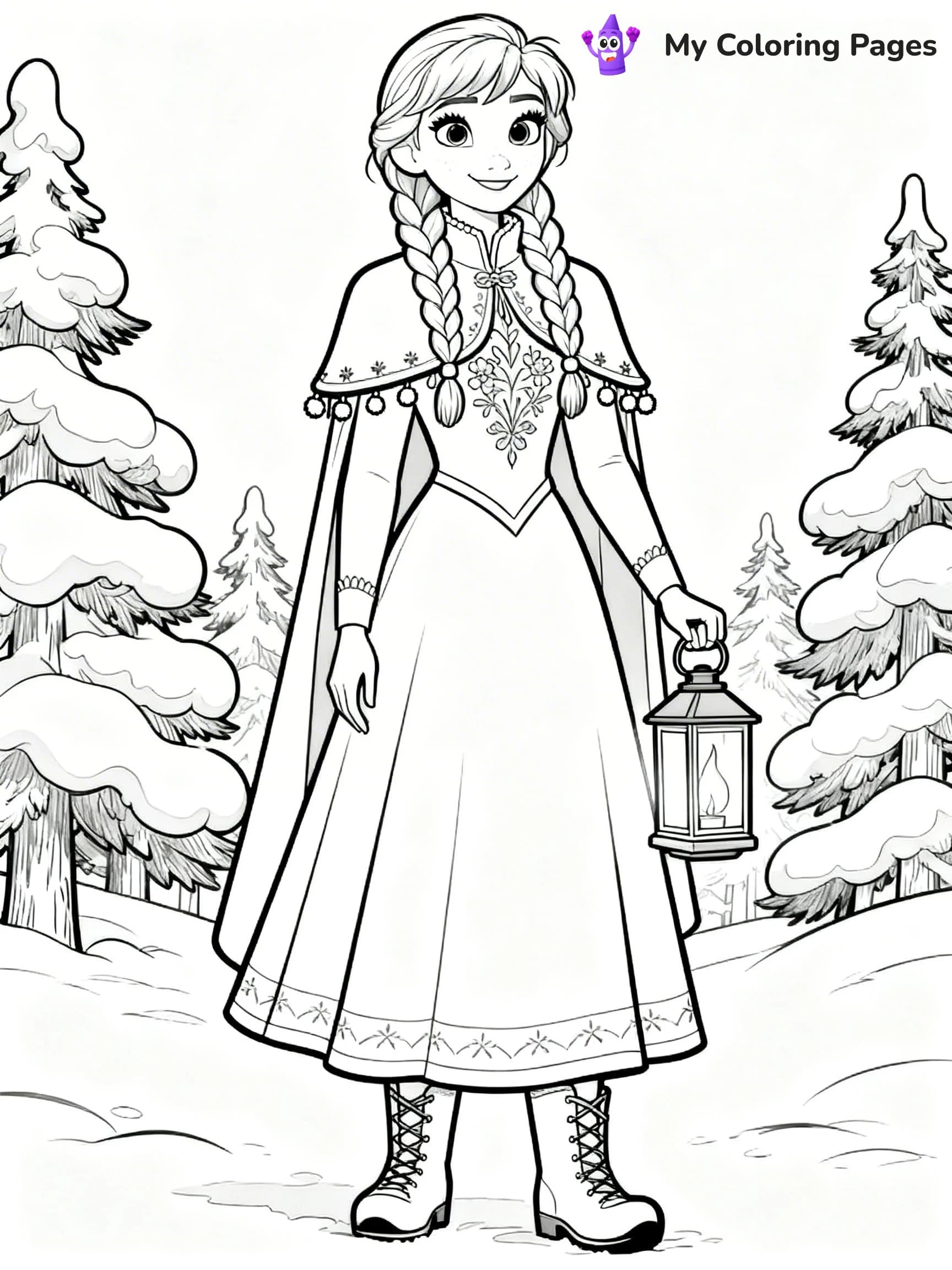 Frozen 2 Coloring Pages Elsa Hair Down - 21