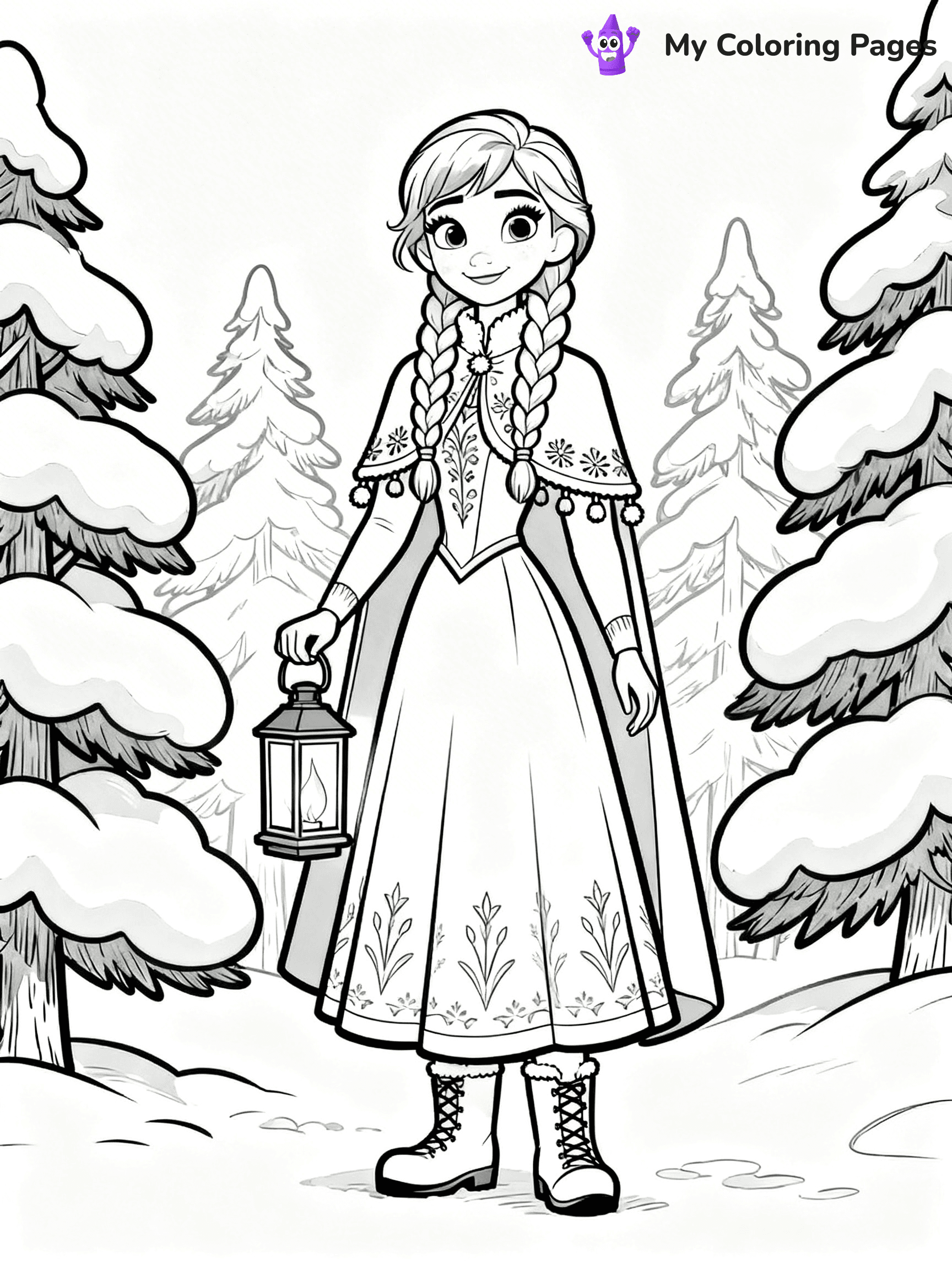 Frozen 2 Coloring Pages Elsa Hair Down - 23