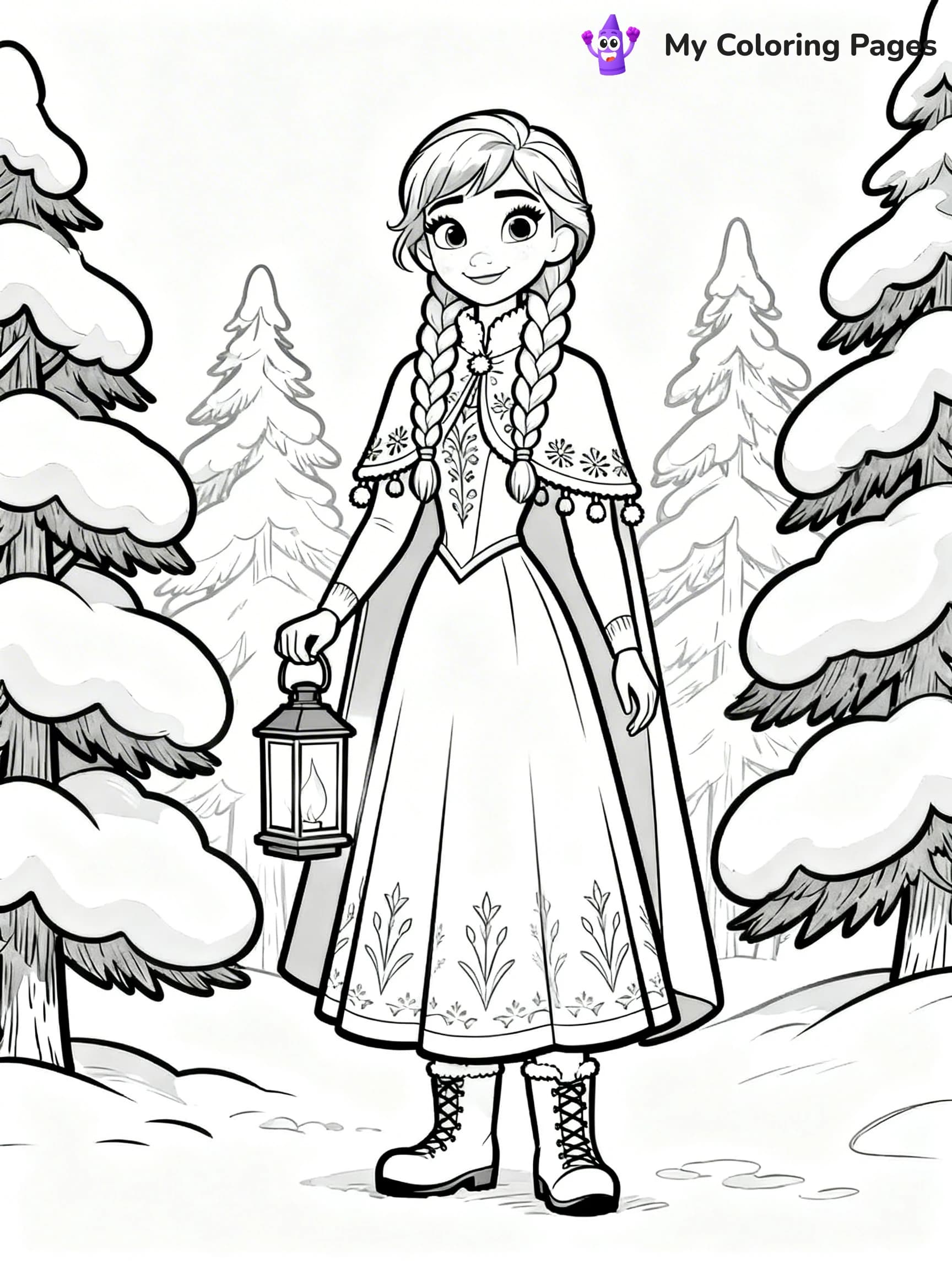 Frozen 2 Coloring Pages Elsa Hair Down - 20