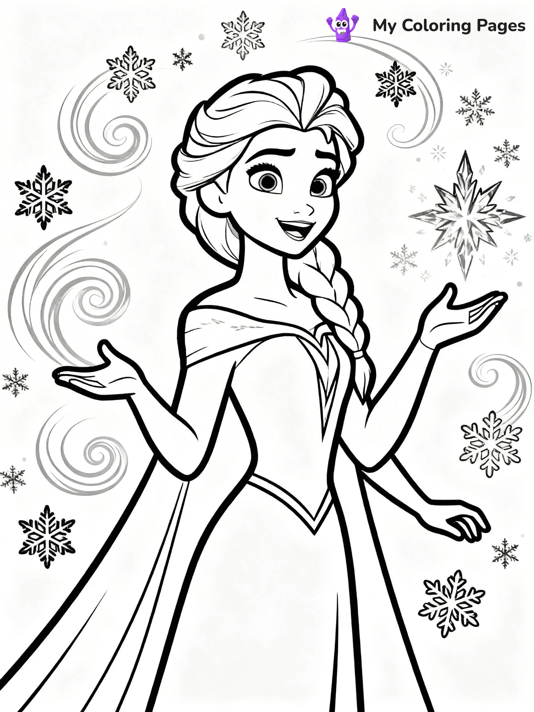 Frozen 2 Coloring Pages Elsa Hair Down - 22