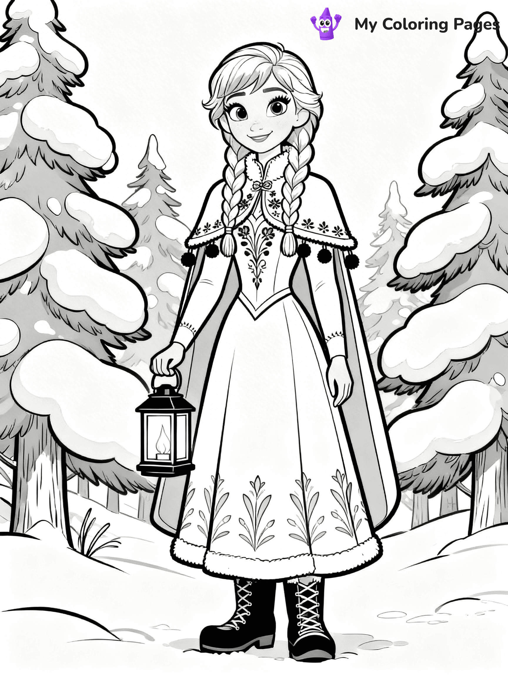 Frozen 2 Coloring Pages Elsa Hair Down - 21