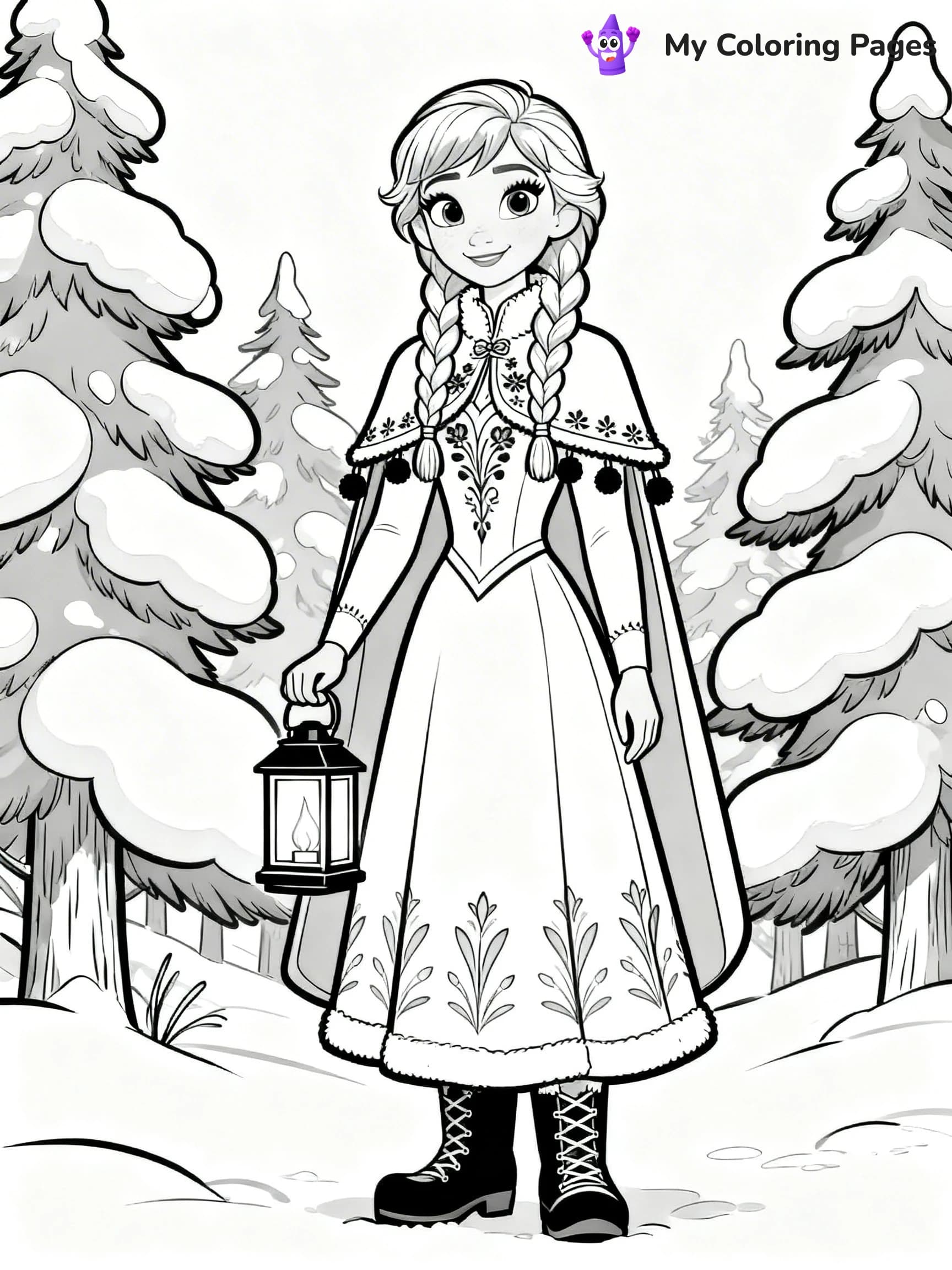 Frozen 2 Coloring Pages Elsa Hair Down - 19