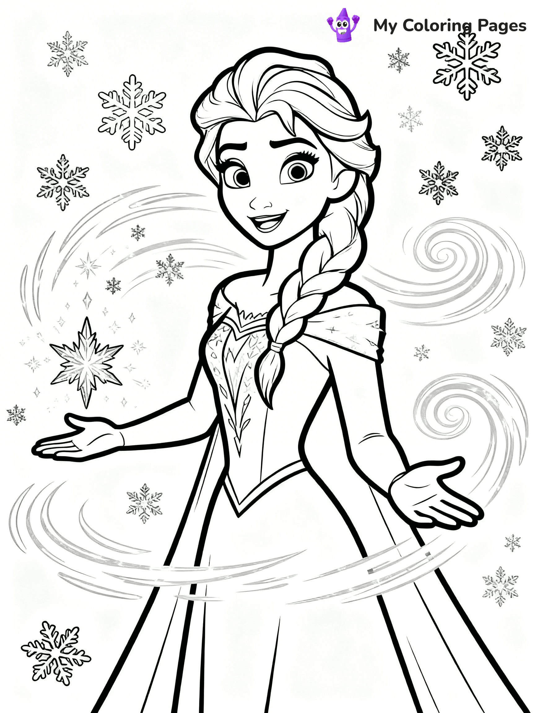 Frozen 2 Coloring Pages Elsa Hair Down - 20