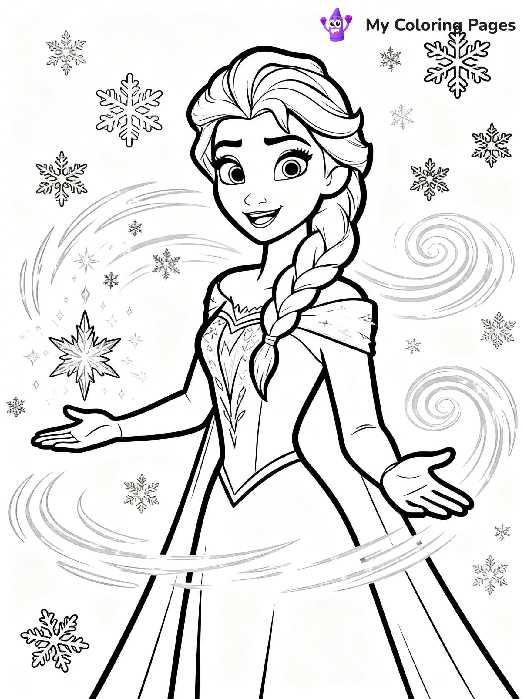 Frozen 2 Coloring Pages Elsa Hair Down - 18