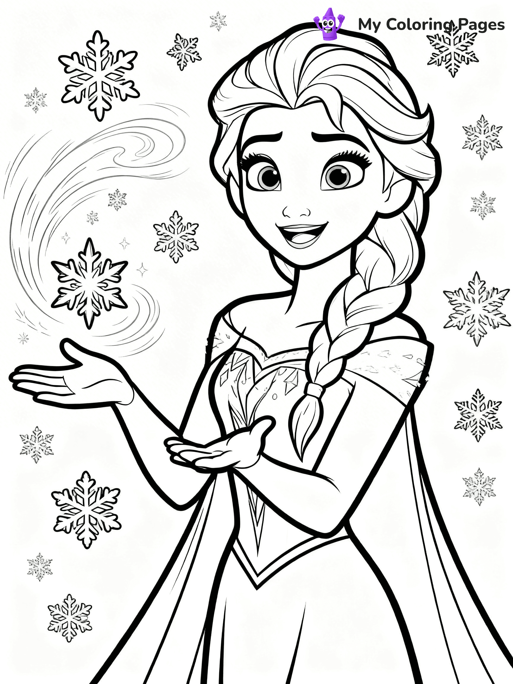 Frozen 2 Coloring Pages Elsa Hair Down - 19