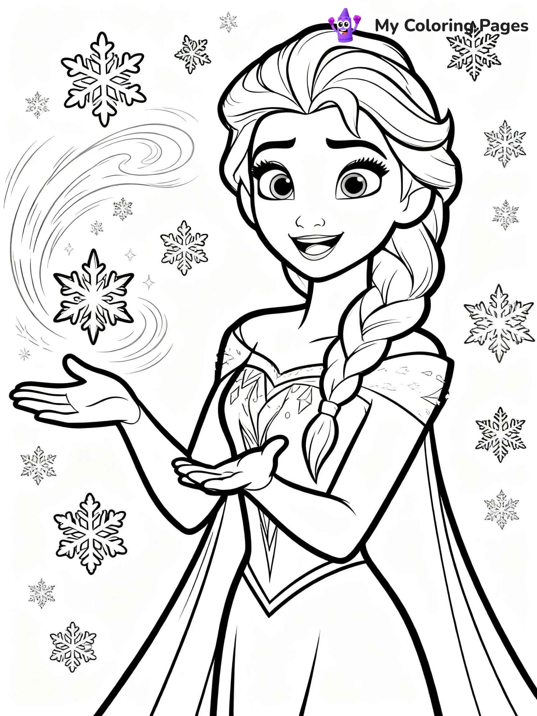 Frozen 2 Coloring Pages Elsa Hair Down - 17