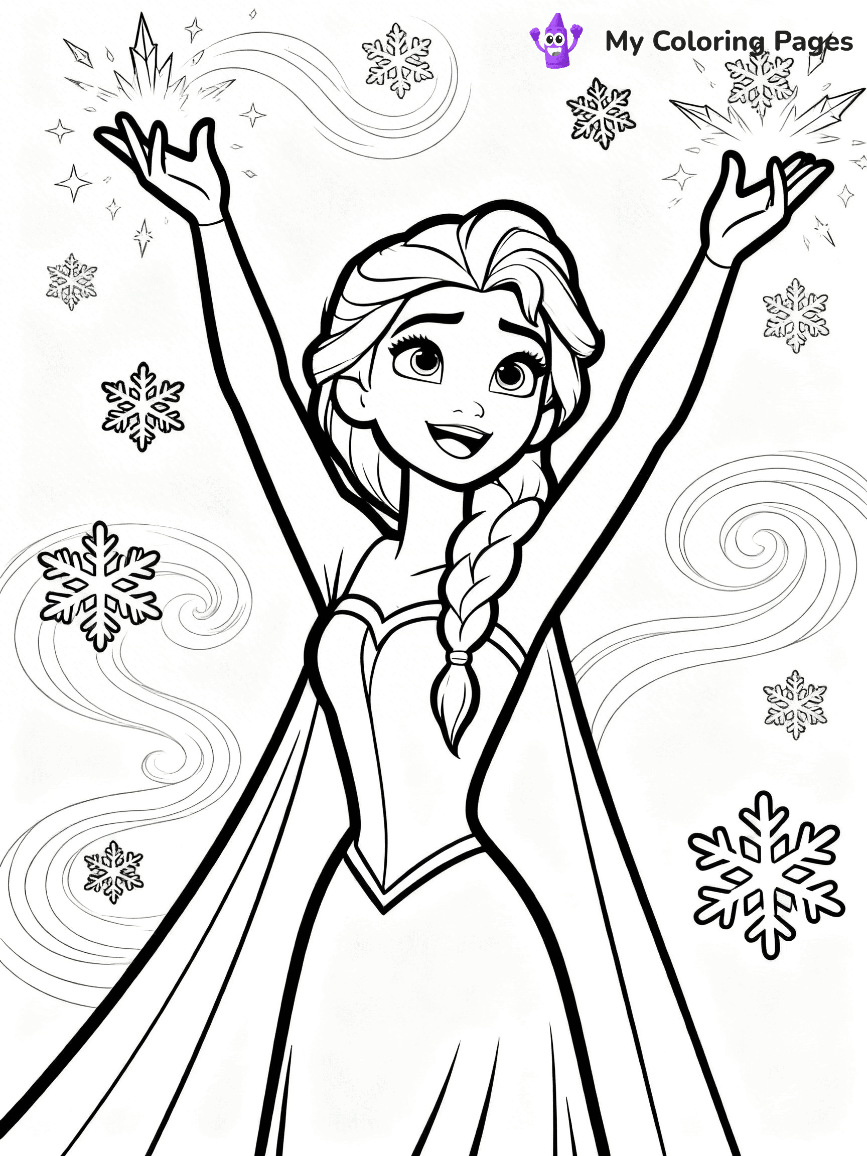 Frozen 2 Coloring Pages Elsa Hair Down - 18