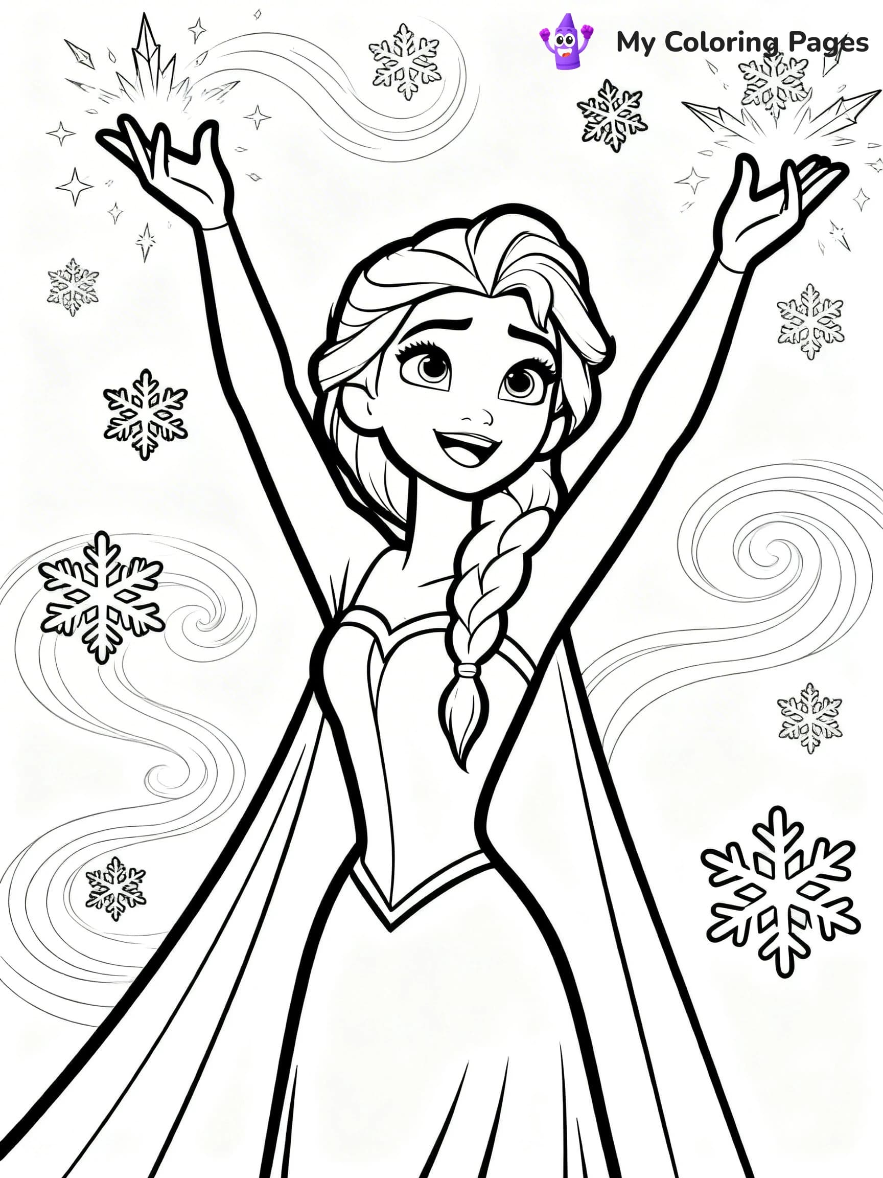 Frozen 2 Coloring Pages Elsa Hair Down - 16