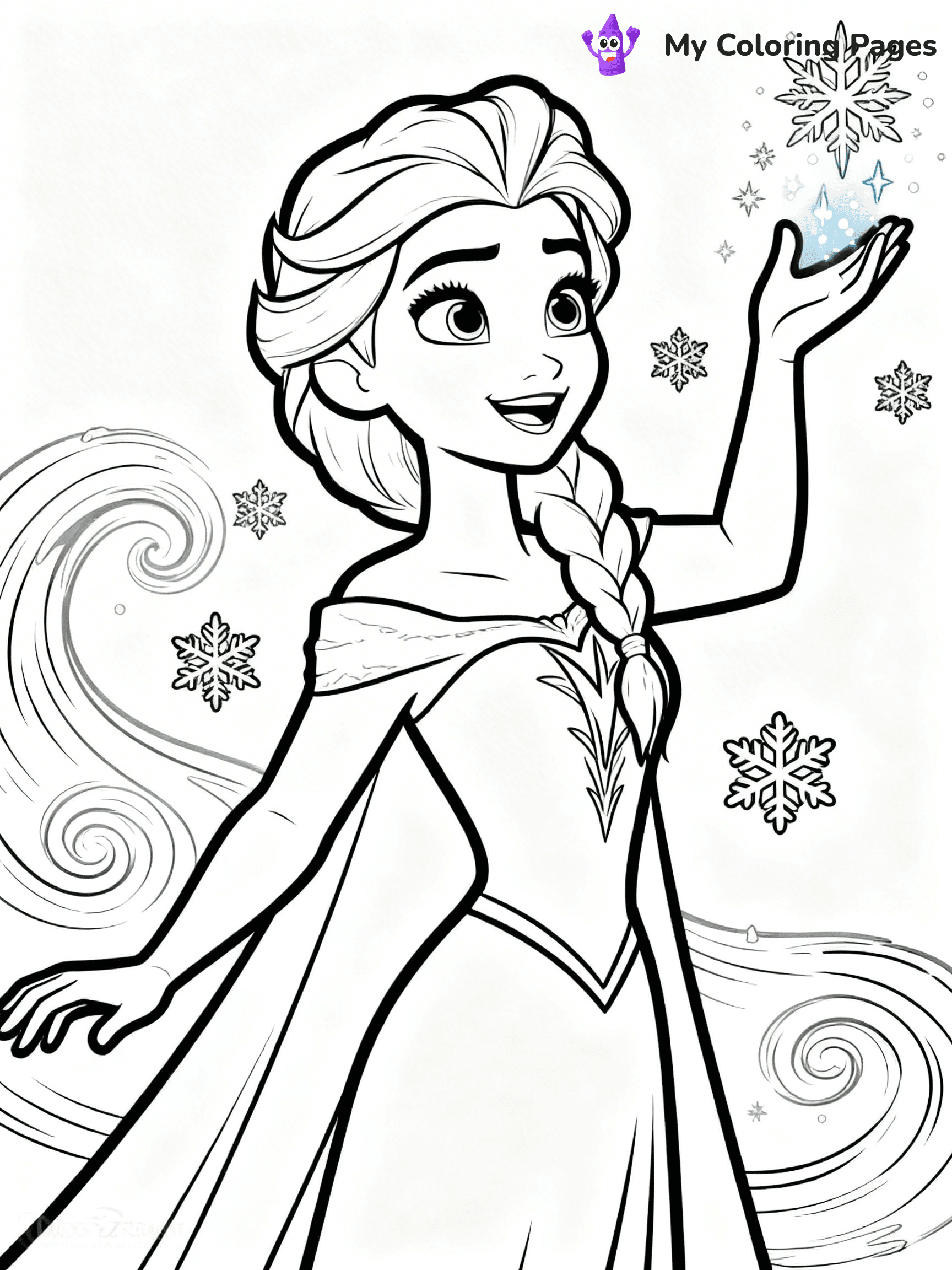 Frozen 2 Coloring Pages Elsa Hair Down - 16