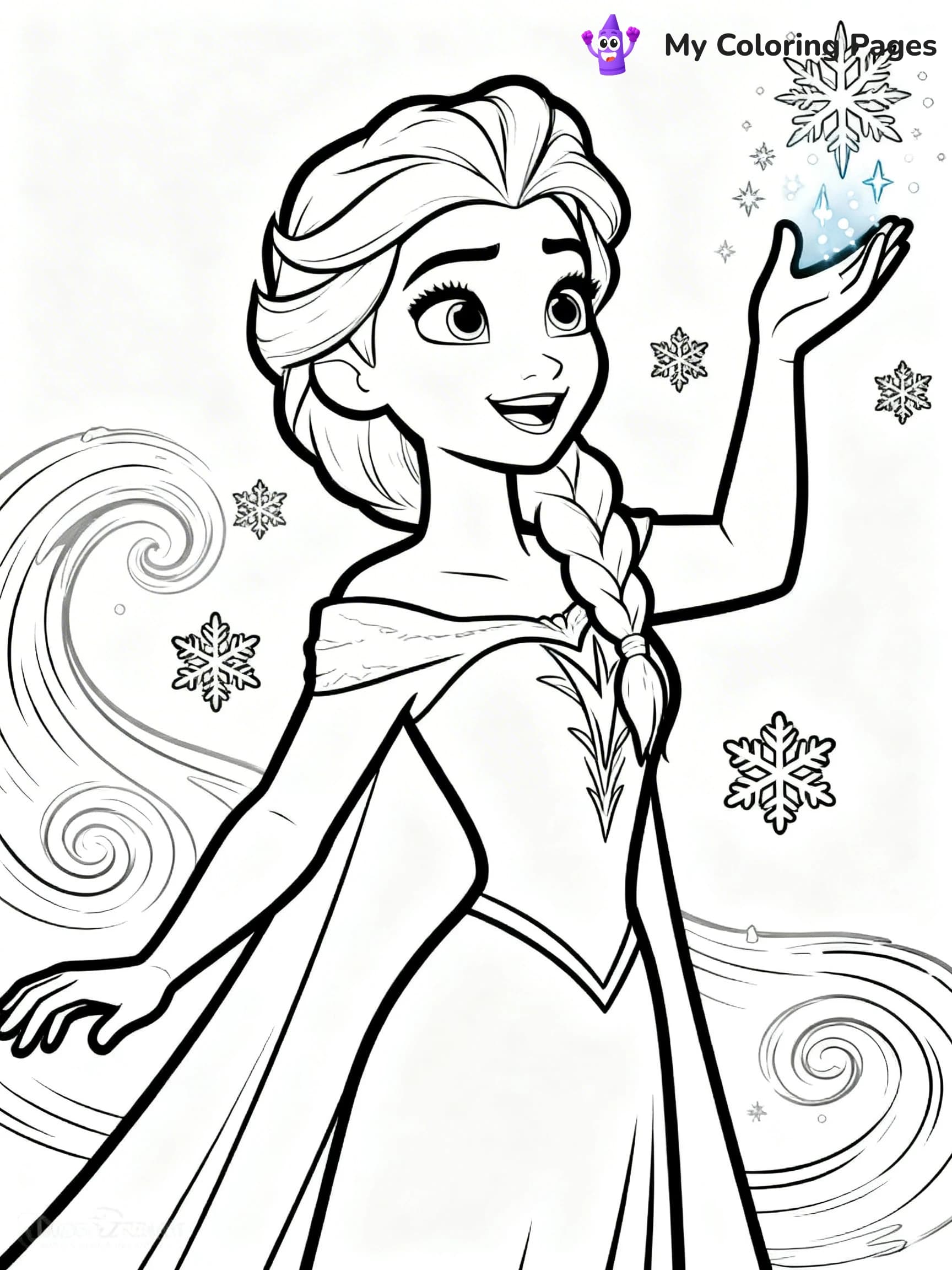 Frozen 2 Coloring Pages Elsa Hair Down - 14