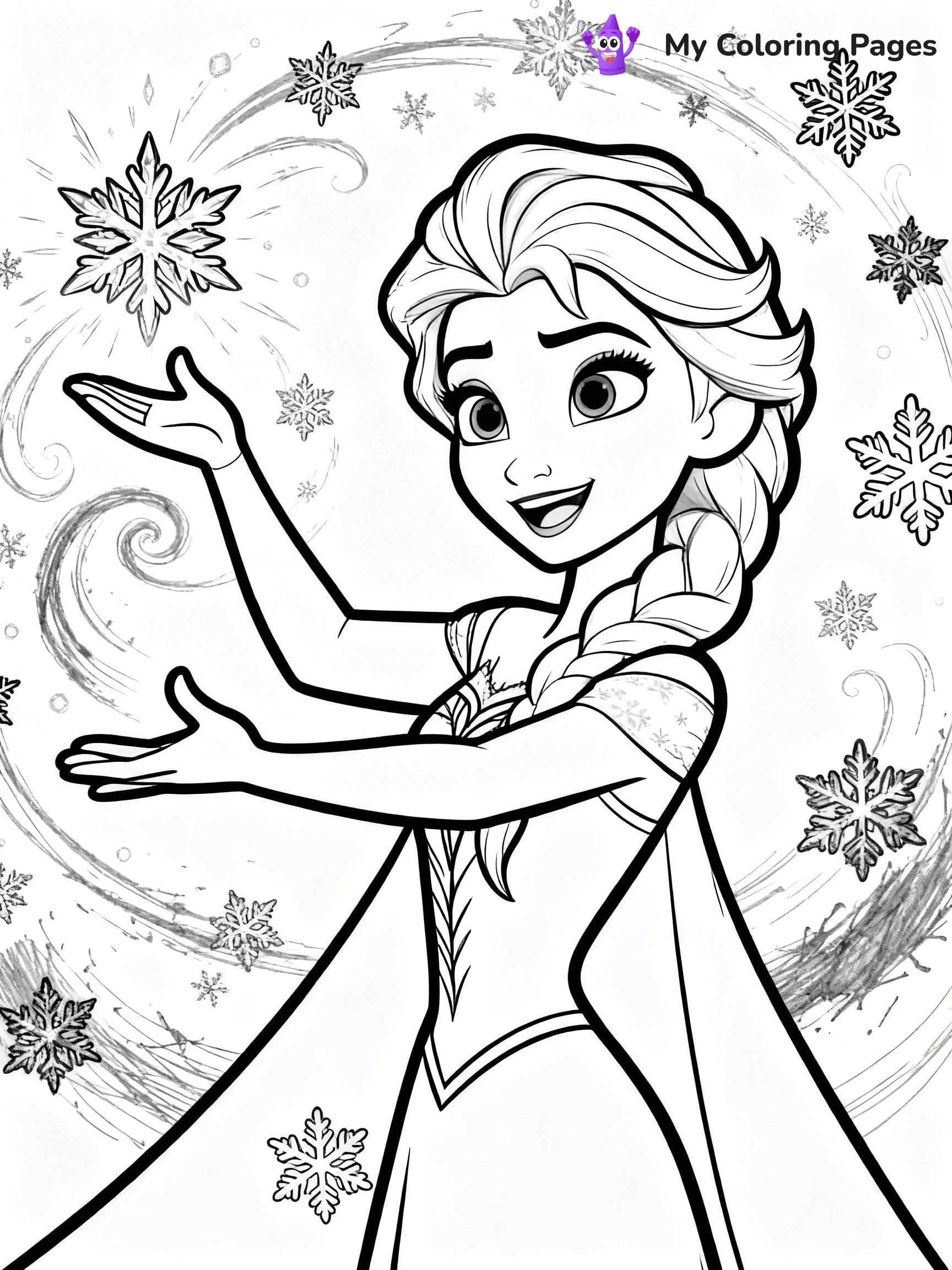 Frozen 2 Coloring Pages Elsa Hair Down - 15