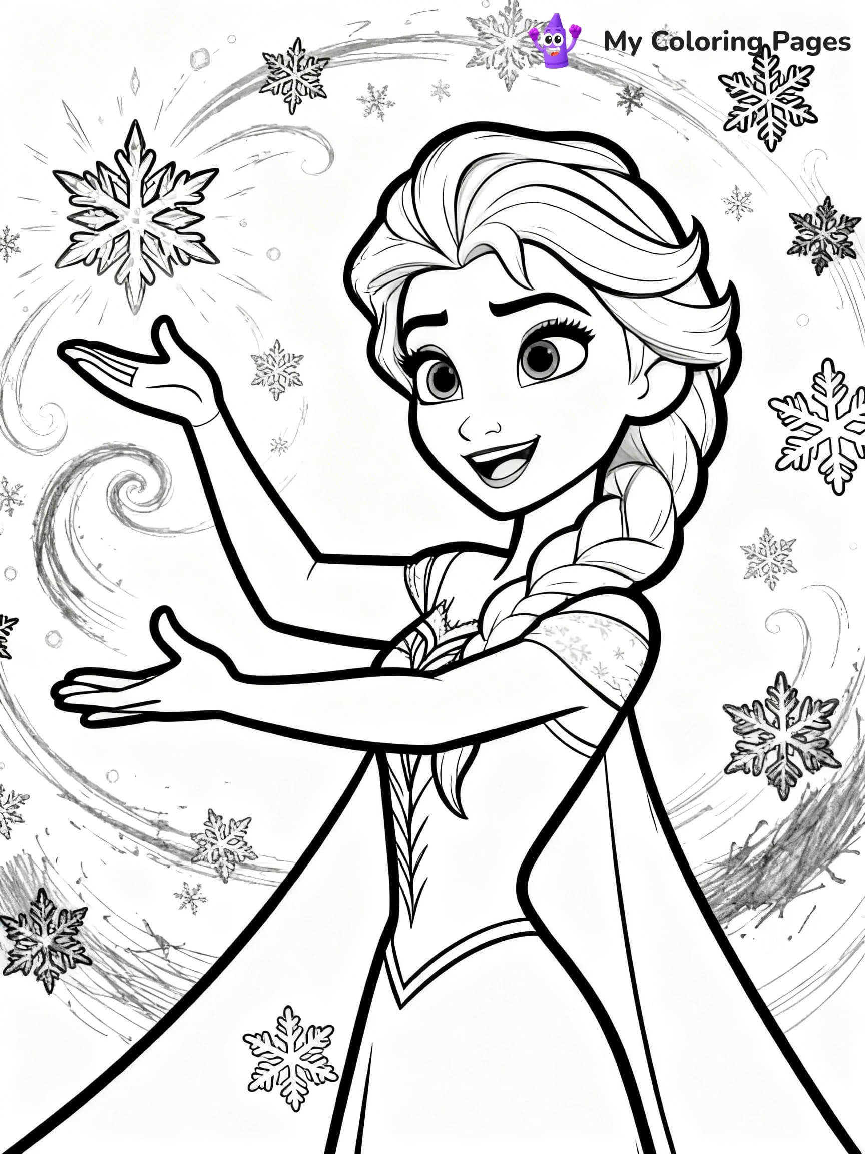 Frozen 2 Coloring Pages Elsa Hair Down - 13