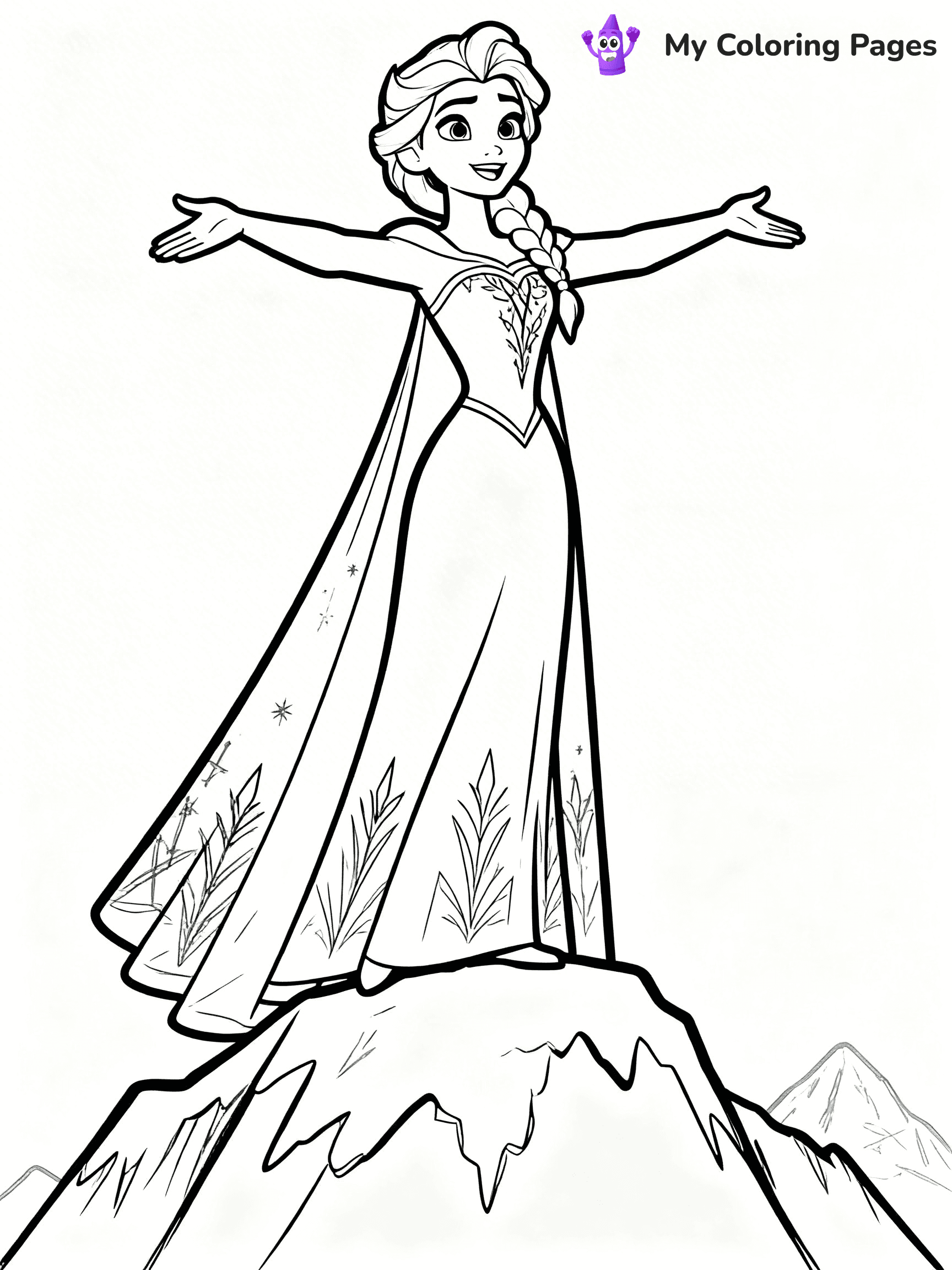 Frozen 2 Coloring Pages Elsa Hair Down - 12