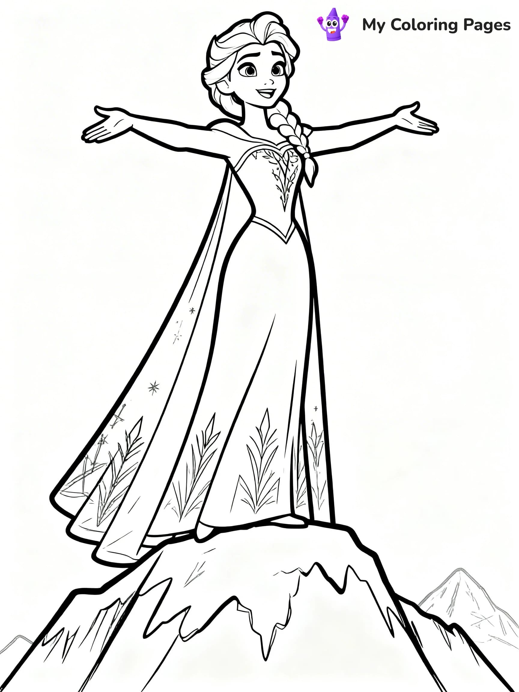 Frozen 2 Coloring Pages Elsa Hair Down - 10