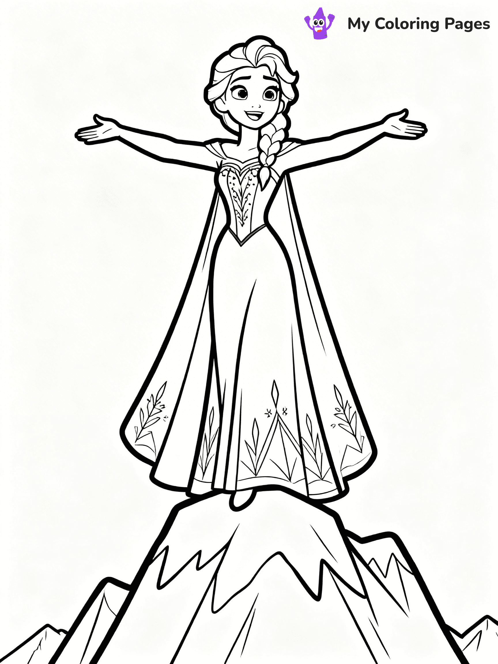 Frozen 2 Coloring Pages Elsa Hair Down - 10