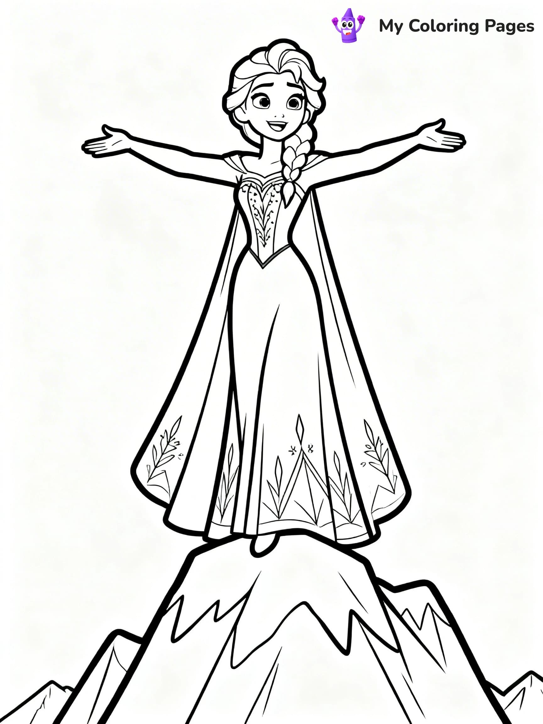 Frozen 2 Coloring Pages Elsa Hair Down - 8
