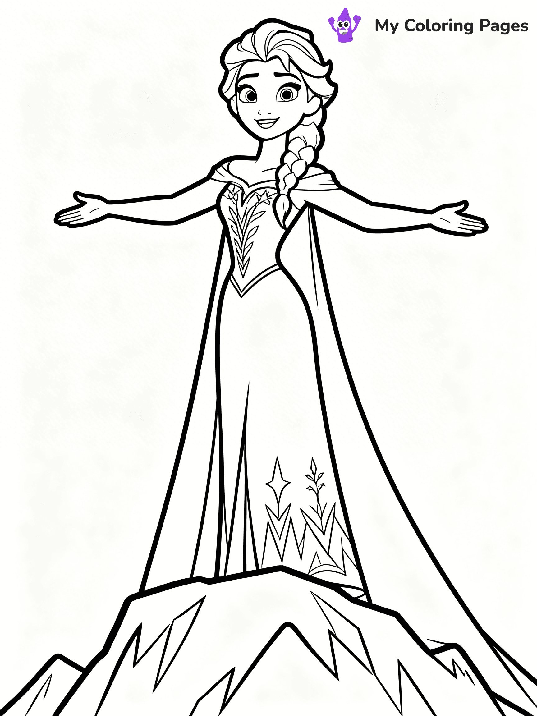 Frozen 2 Coloring Pages Elsa Hair Down - 9