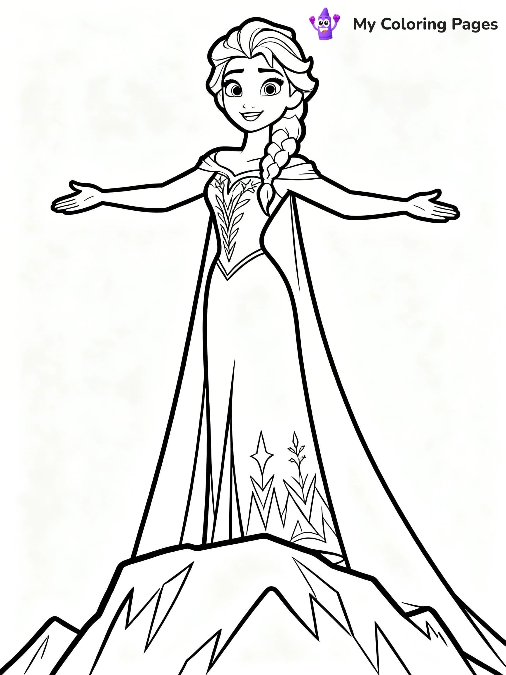Frozen 2 Coloring Pages Elsa Hair Down - 7