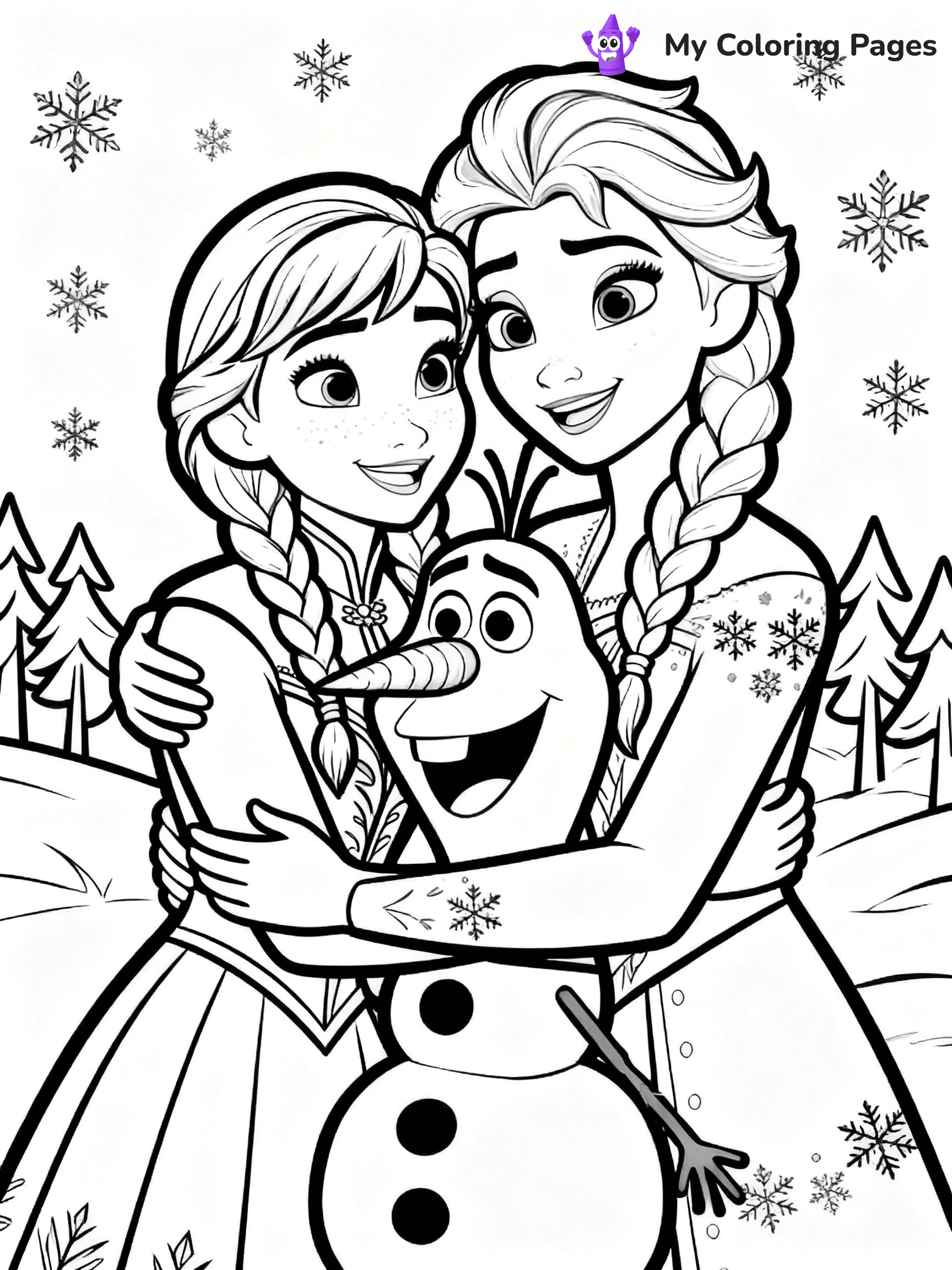 Frozen 2 Coloring Pages Elsa Hair Down - 6