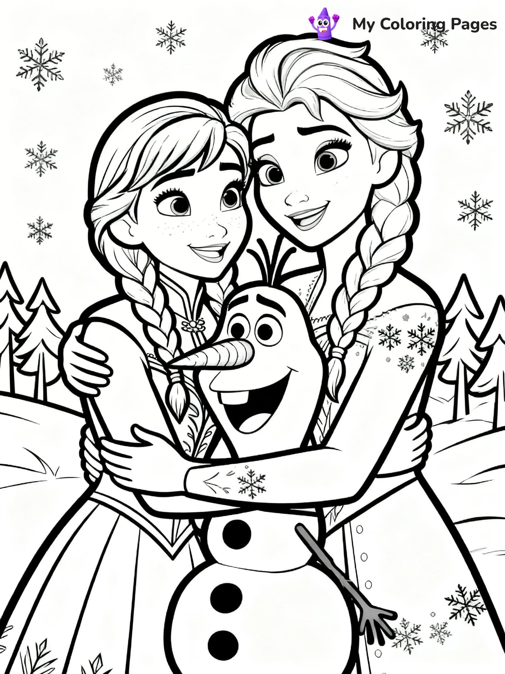 Frozen 2 Coloring Pages Elsa Hair Down - 5