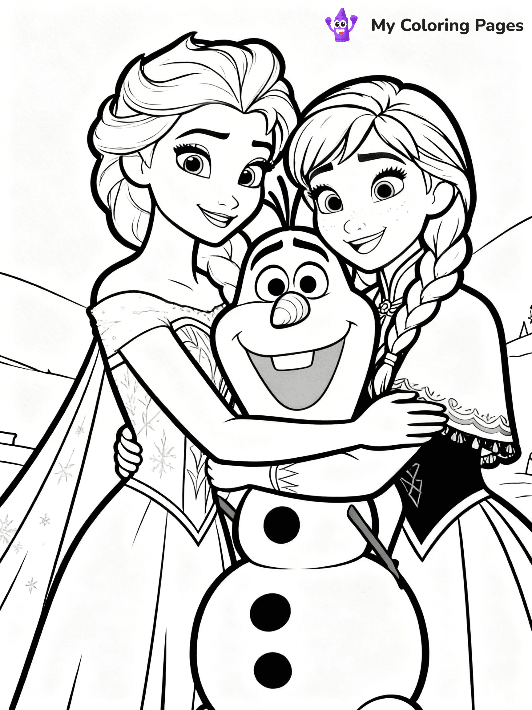 Frozen 2 Coloring Pages Elsa Hair Down - 5