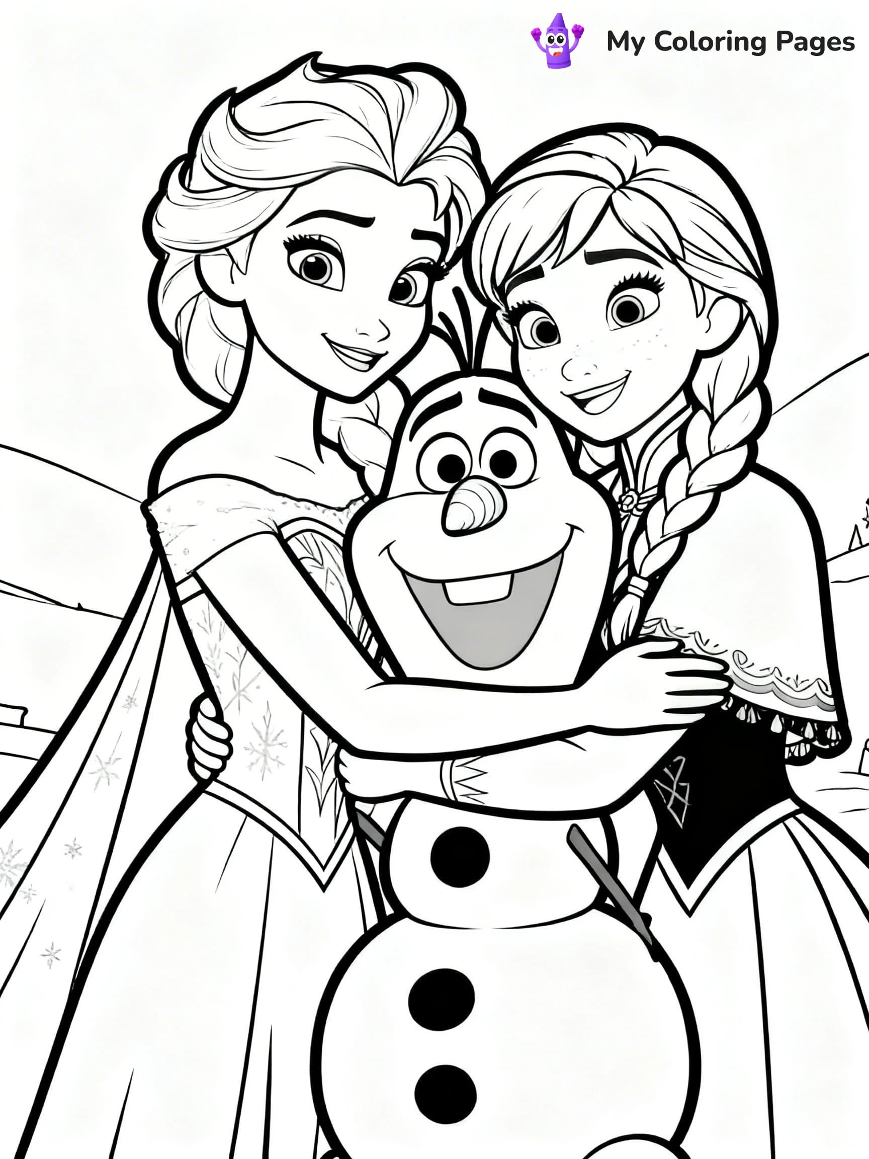 Frozen 2 Coloring Pages Elsa Hair Down - 4